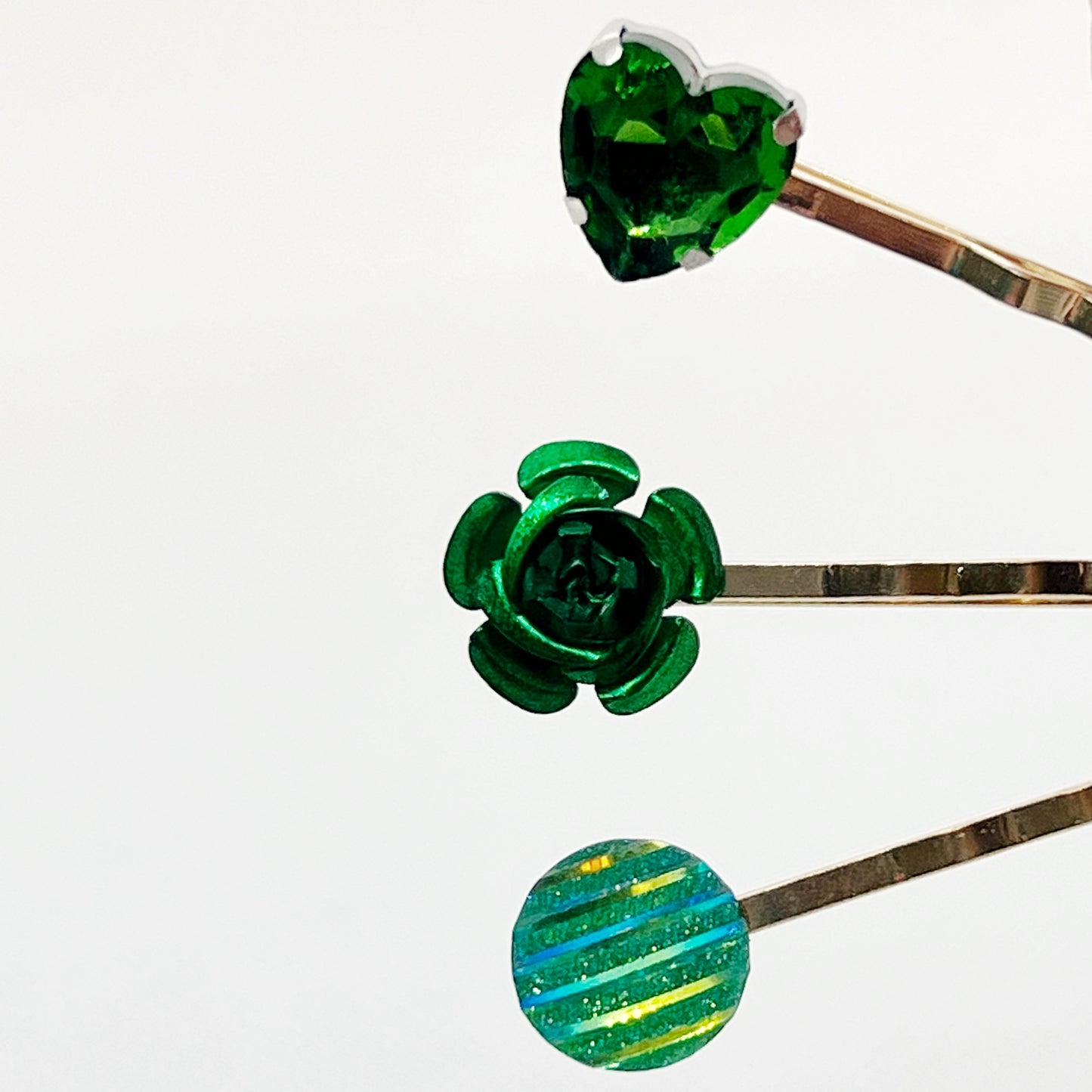 Emerald Green Rhinestone Hair Pin Set: Glamorous Accessories for Elegant Styles