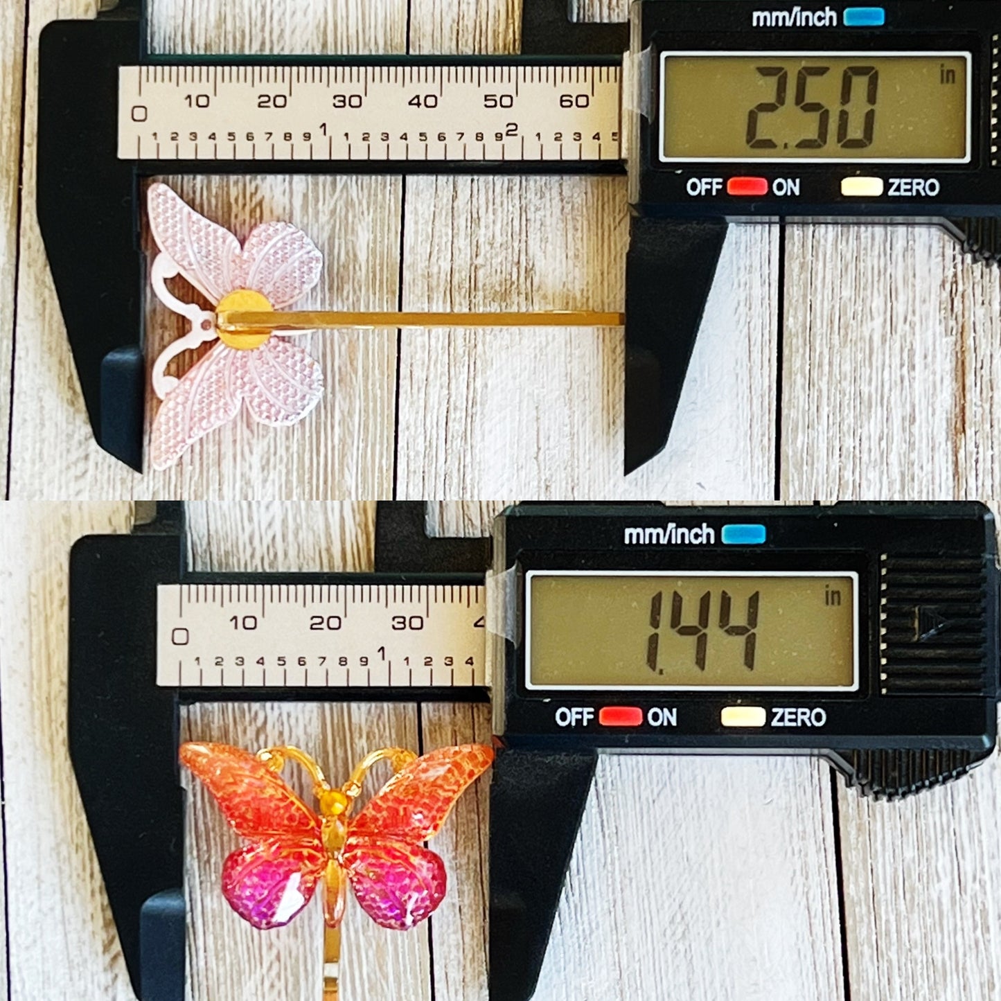 Orange & Purple Butterfly Hair Pins