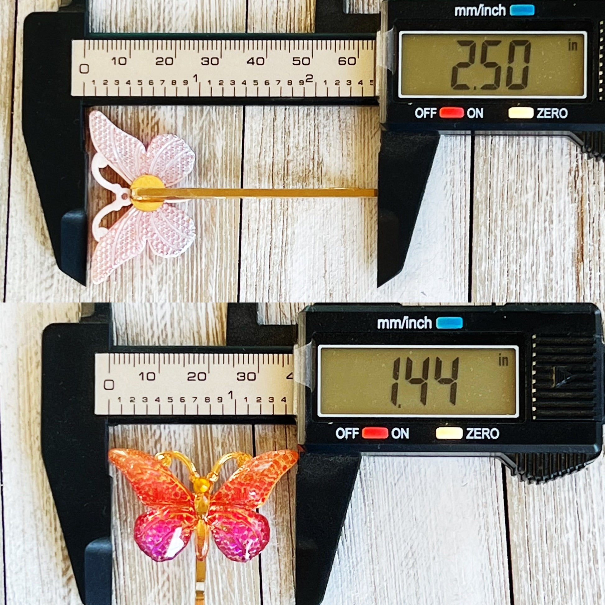 Orange & Purple Butterfly Hair Pins