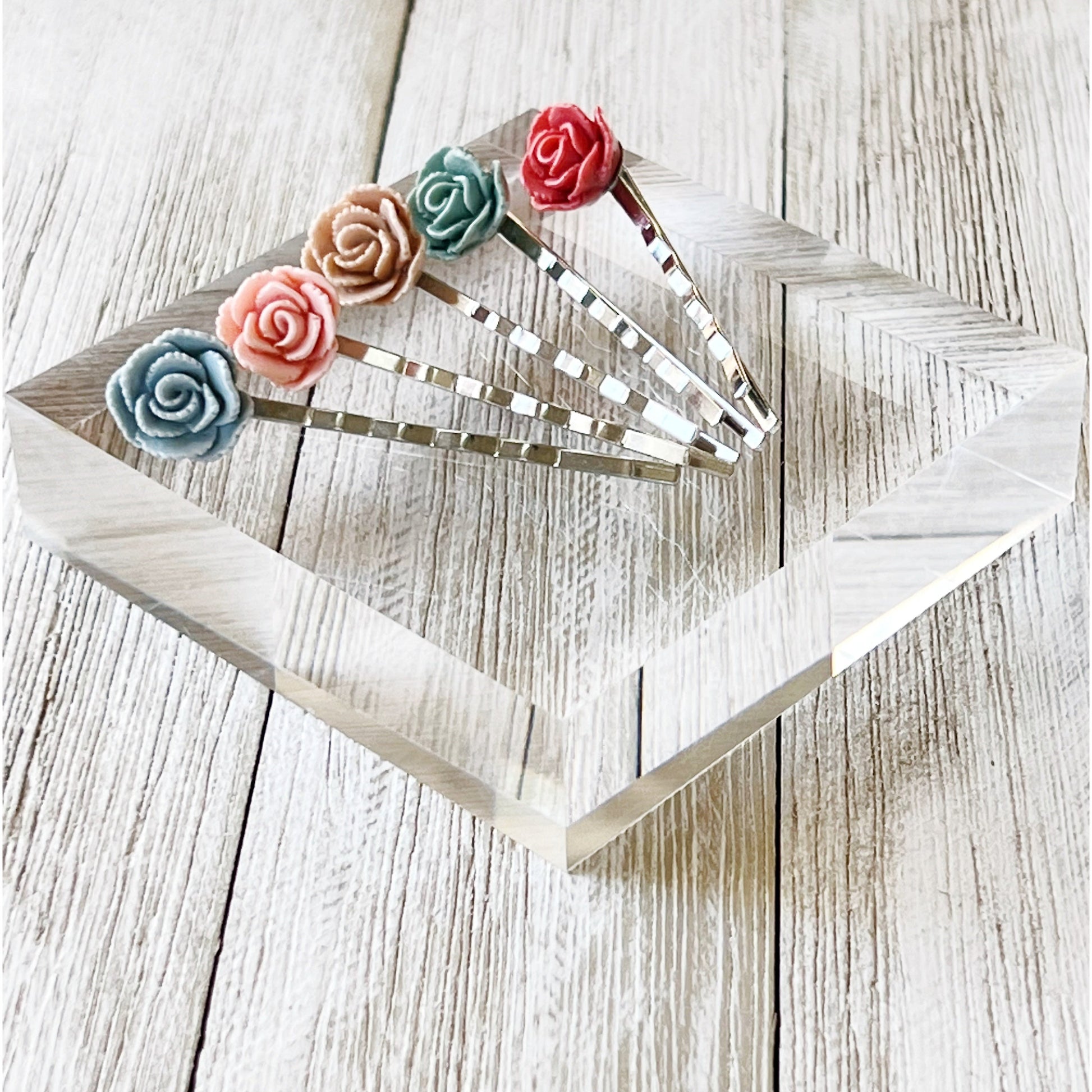 Floral Bobby Pin, Flower Hair Pin Wedding Hair Piece Embellished Boho Hair Pin Bridal Hair Accessory