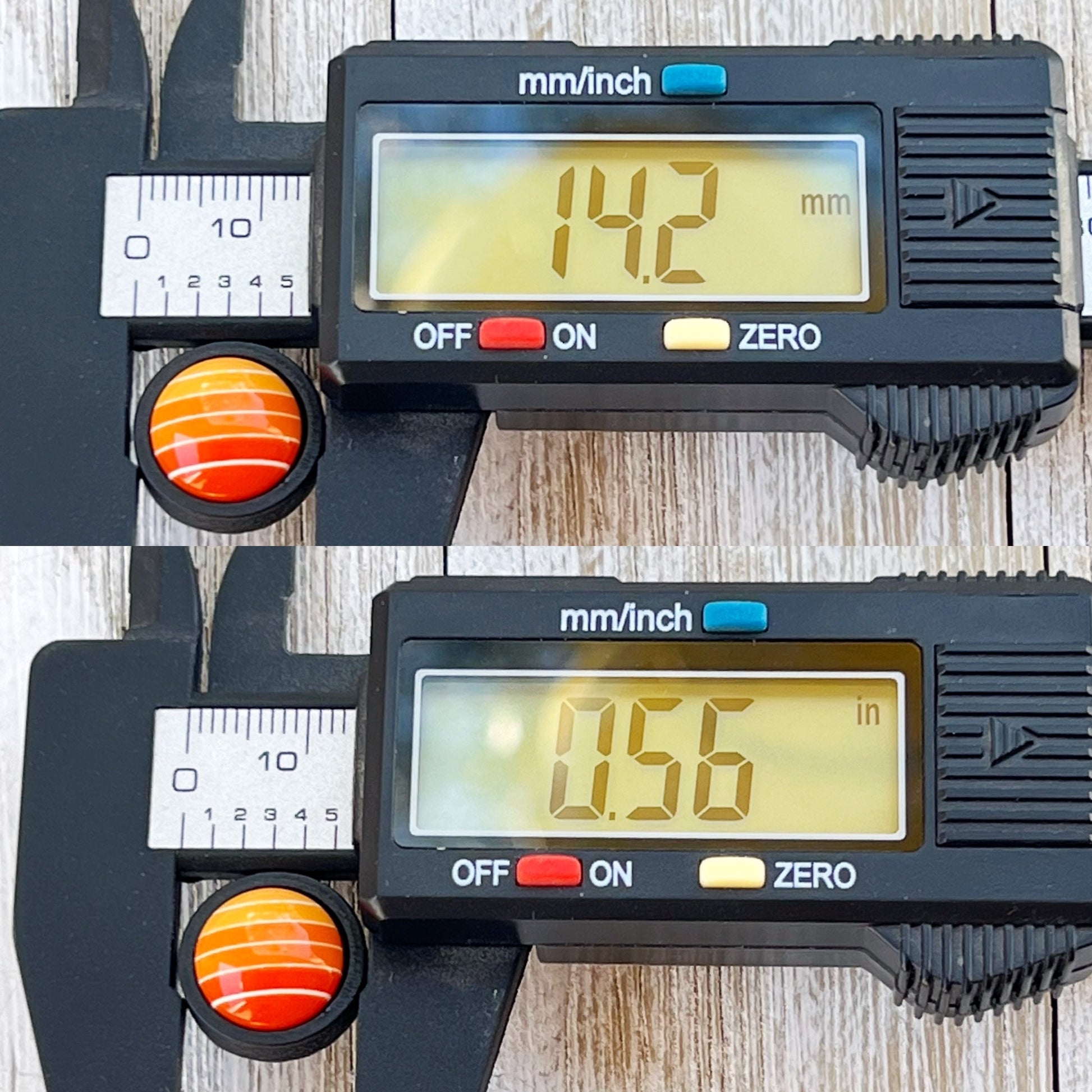 Orange Gradient Striped Black Wood Unisex Earrings - Stylish & Unique Accessories