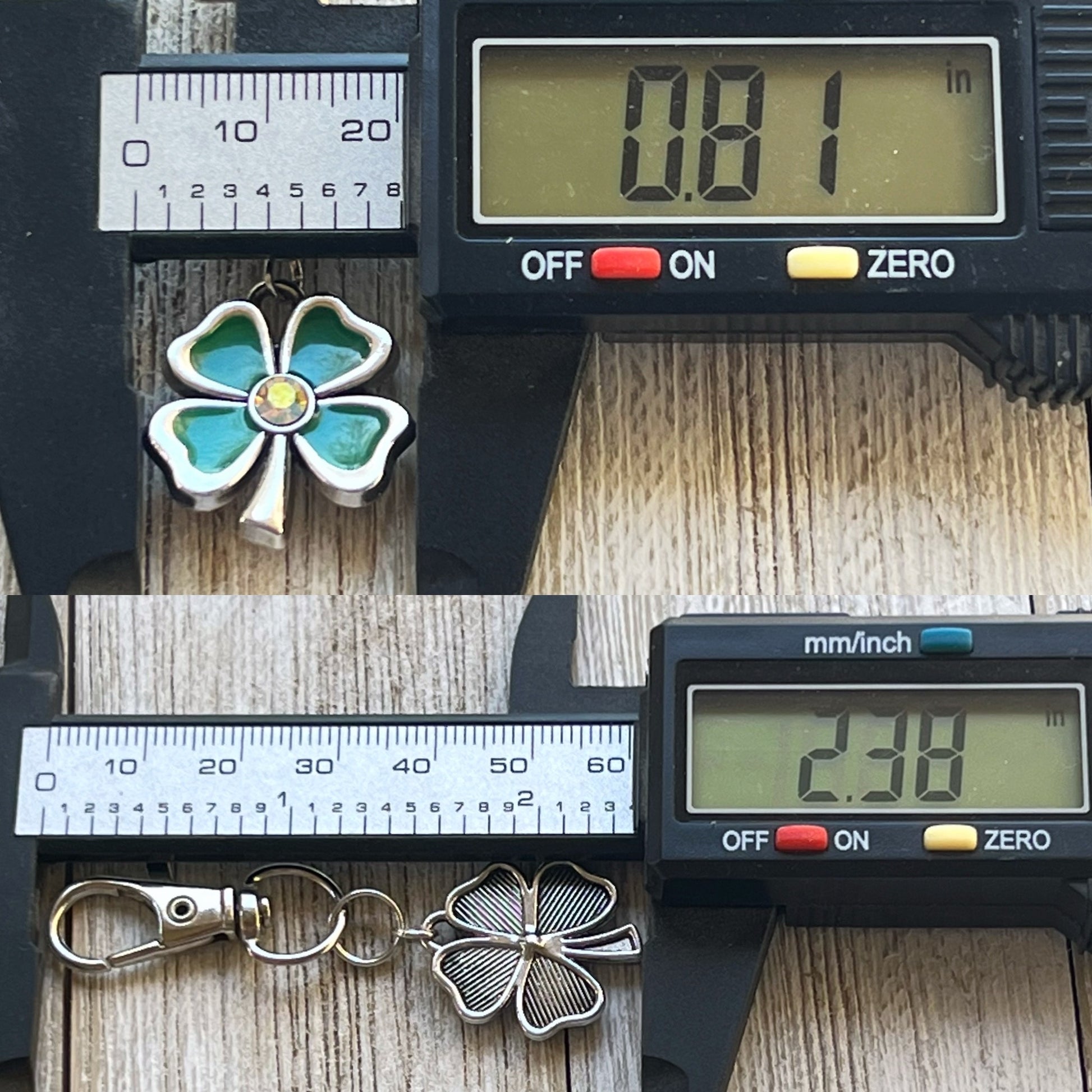 Rhinestone Shamrock Purse Charm – Lucky Clover Keychain for St. Patrick’s Day