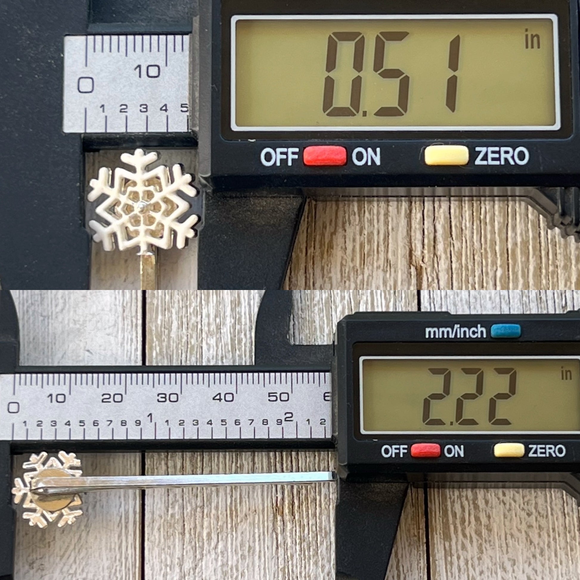 White Silver Snowflake Hair Pin