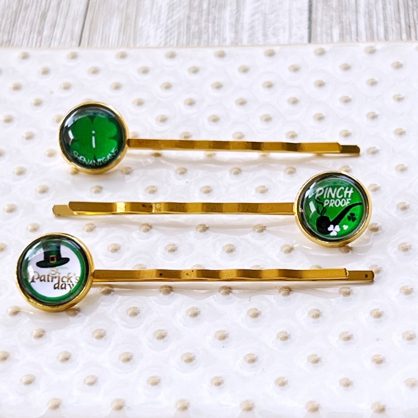 Funny Saying St Patricks Day Bobby Pins Set of 3