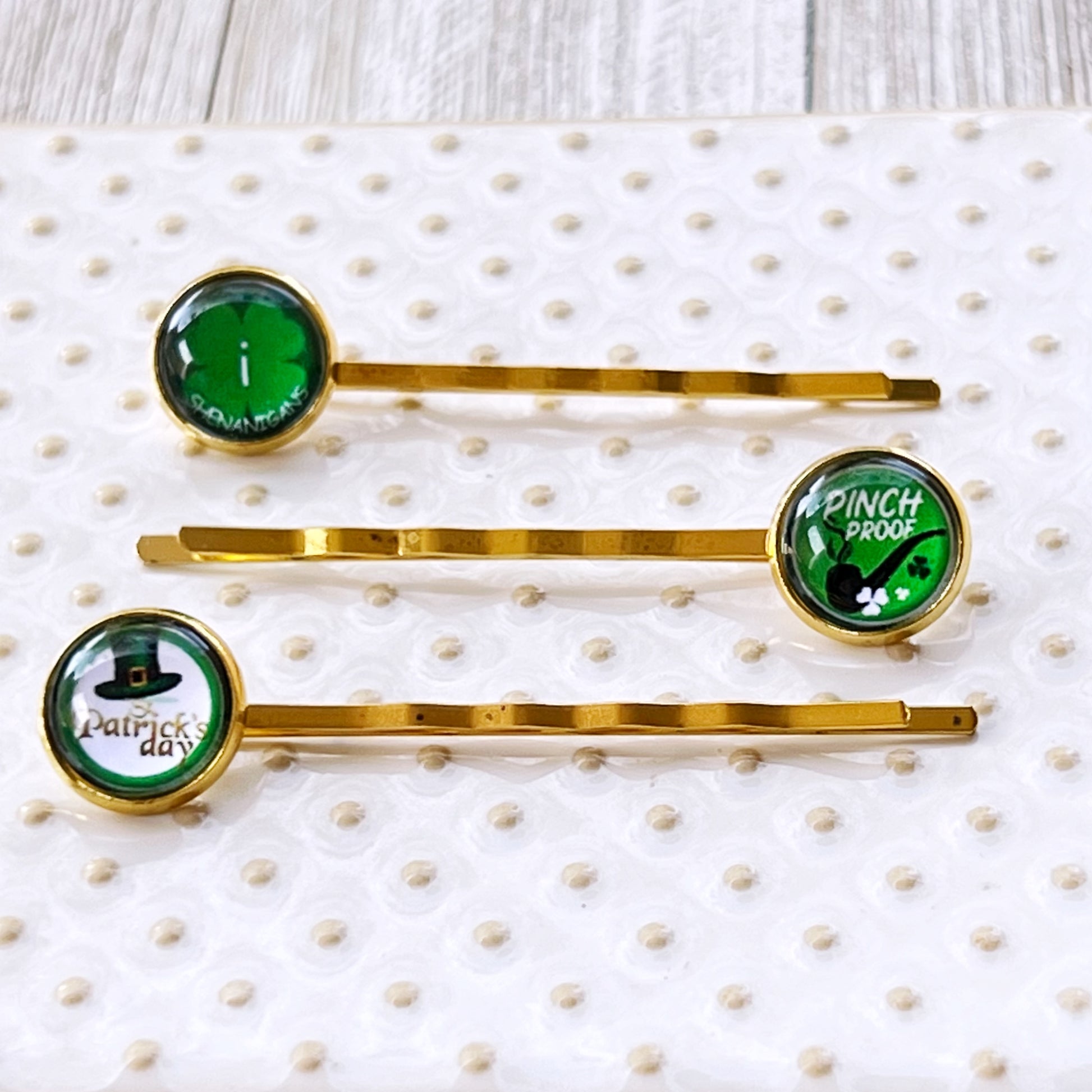 Funny Saying St Patricks Day Bobby Pins Set of 3