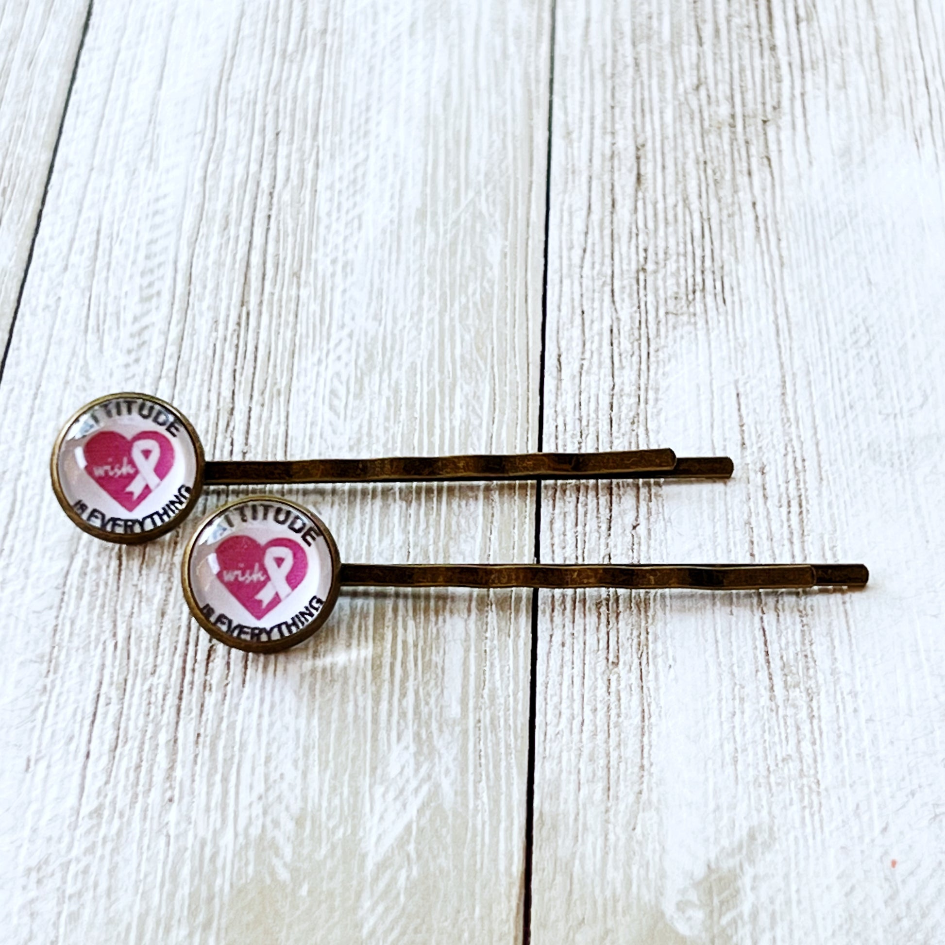 Breast Cancer Awareness Ribbon Hair Pins - Supportive and Stylish Accessories