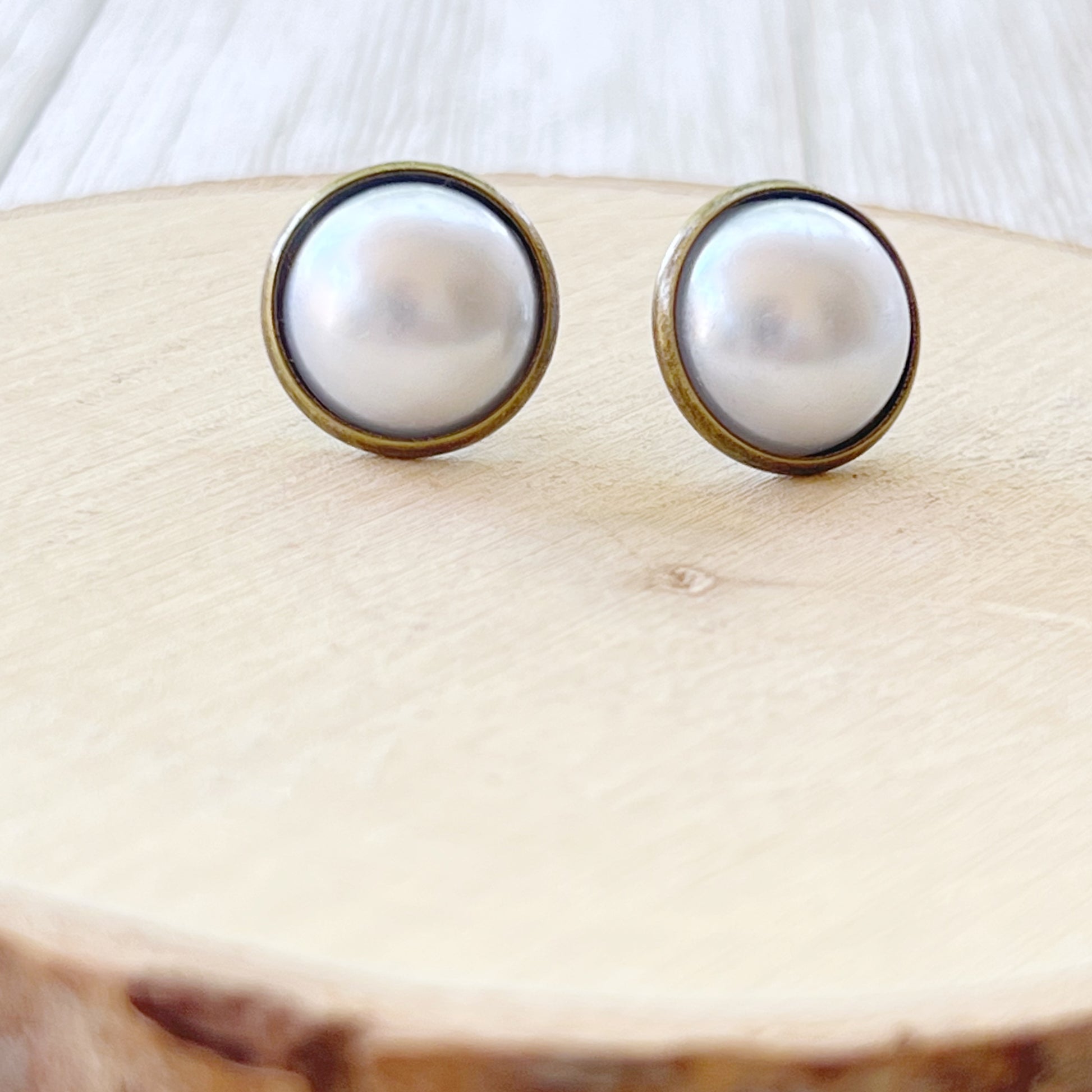 Silver White Pearl Earrings Studs, Stainless Steel Earrings, Boho Earrings, Bridesmaid Earrings, Mens Earrings Stud, Unique Earring