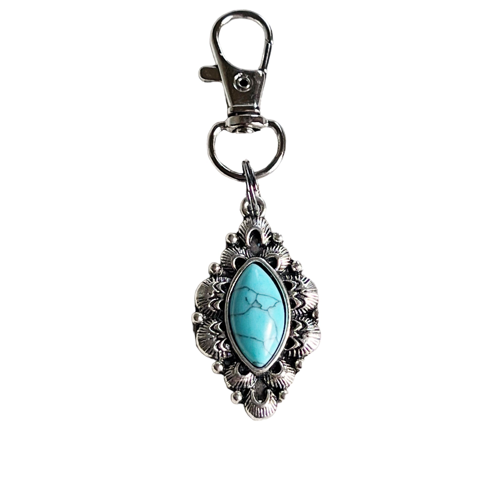 Western Turquoise Zipper Pull Handbag Charm