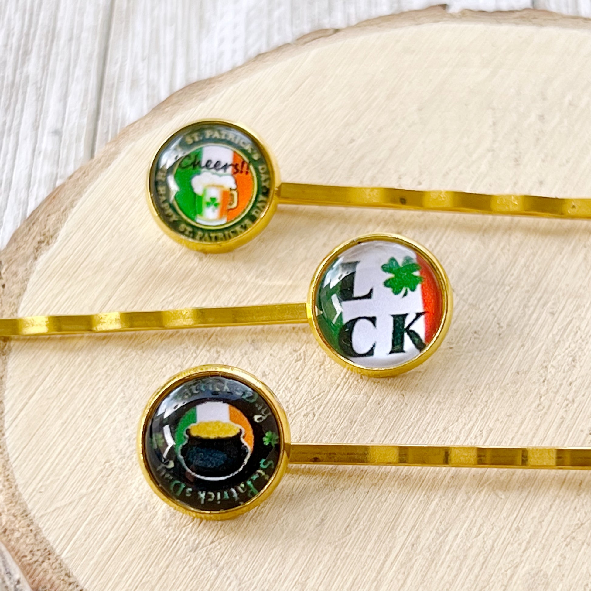 Funny Saying St Patricks Day Hair Pins Set of 3