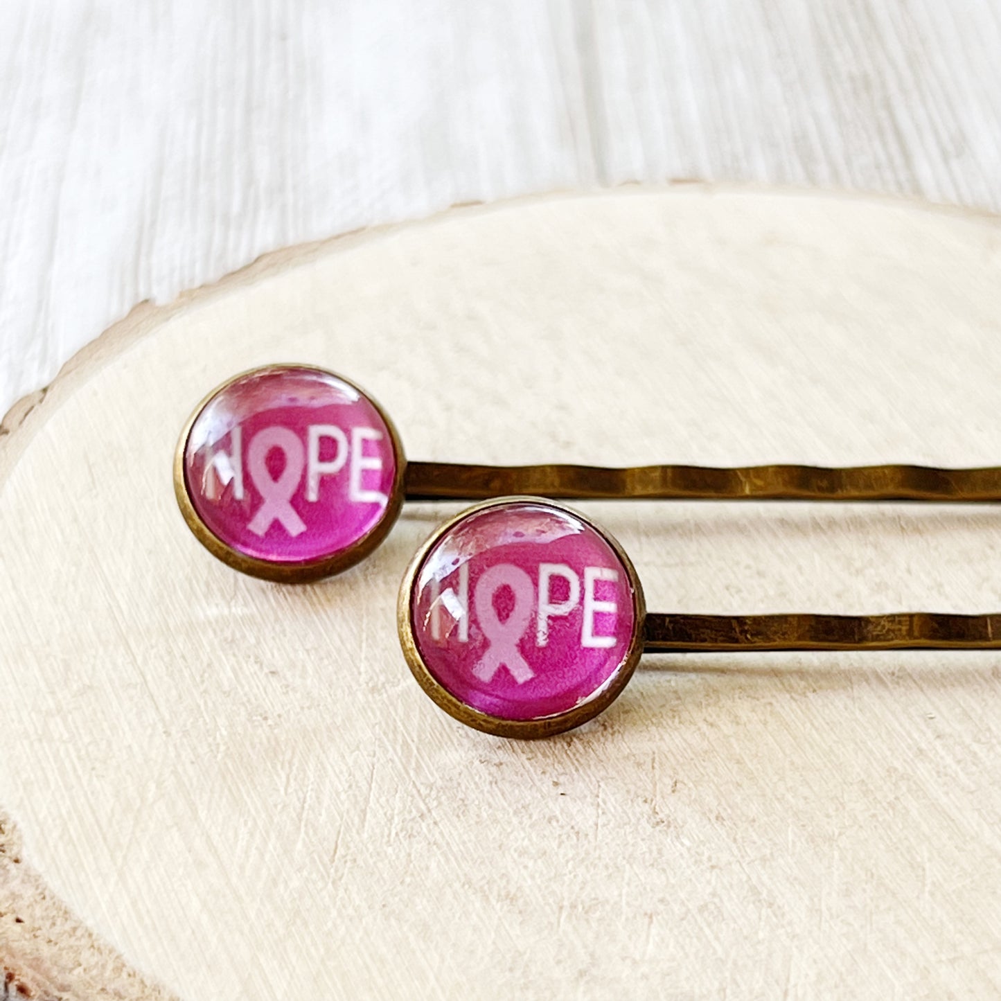 Breast Cancer Awareness Ribbon Hair Pins - Supportive and Stylish Accessories