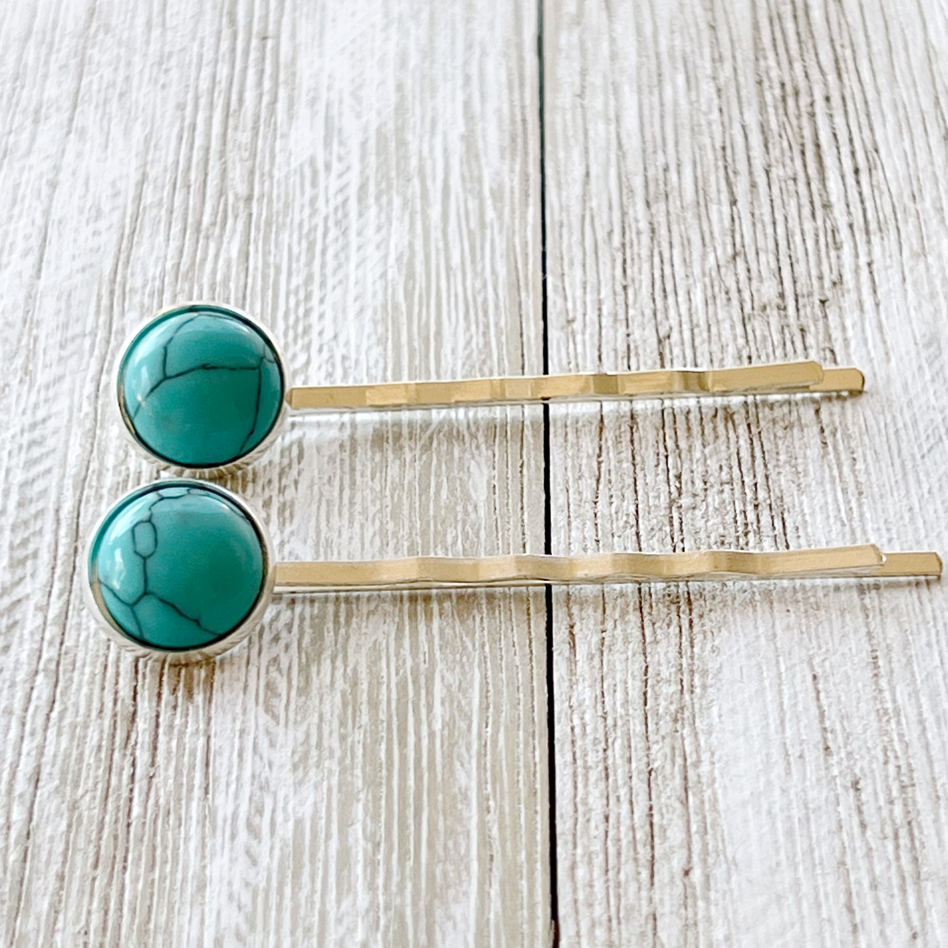 Boho Western Turquoise Silver Hair Pins - Stylish Accessories with a Western Flair
