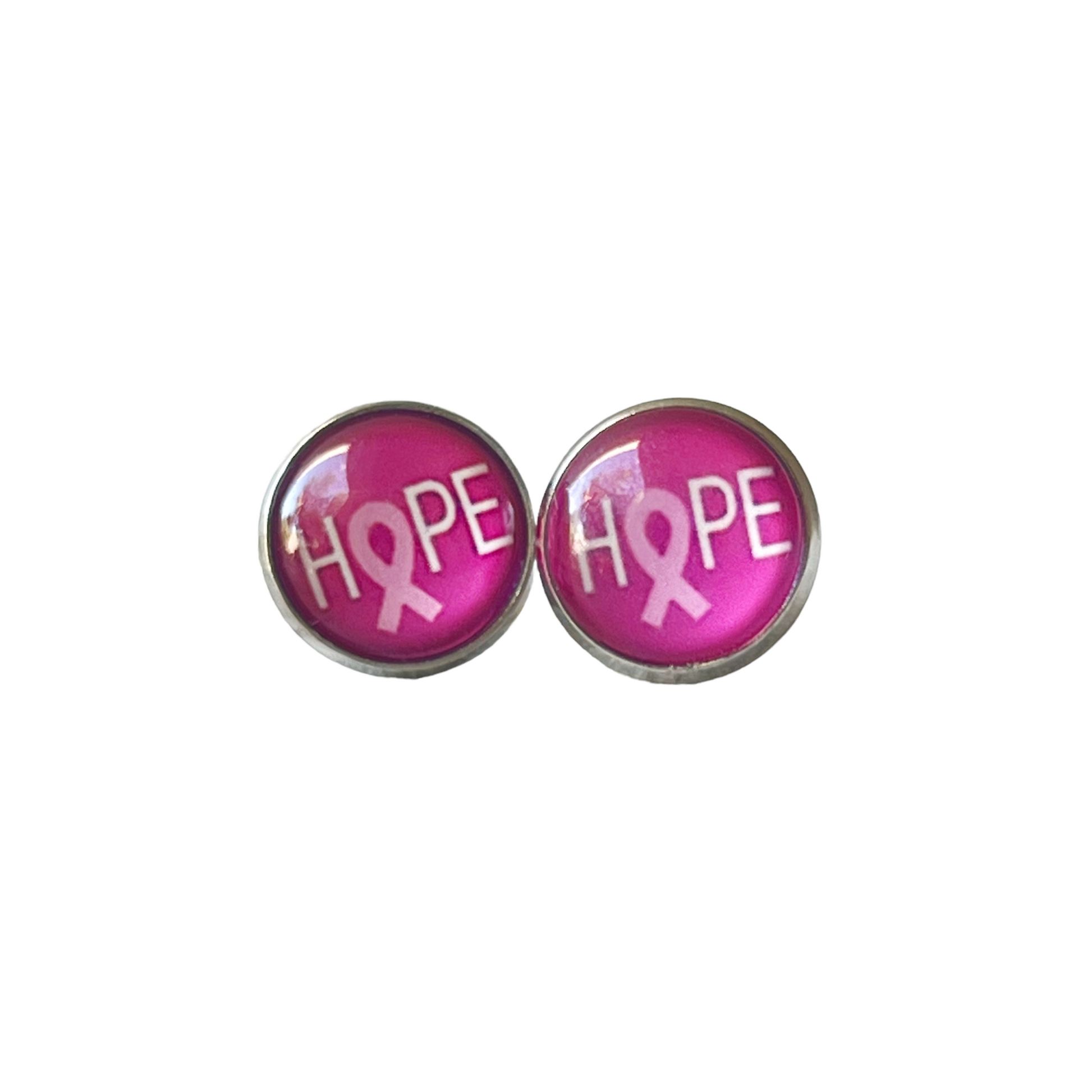 Breast Cancer Awareness 'Hope' Stud Earrings - Stylish & Meaningful Accessories