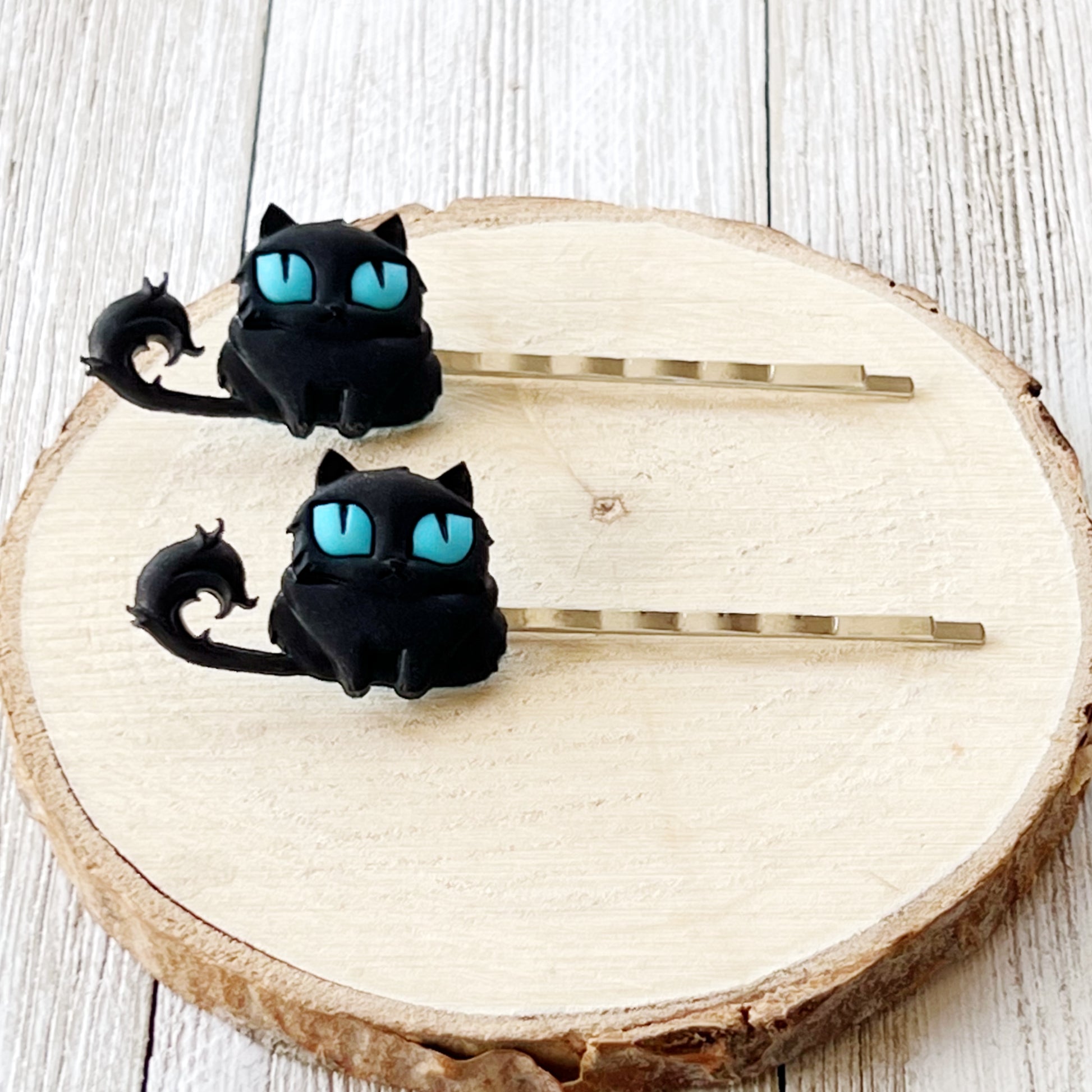 Halloween Black Spooky Cat Hair Pins
