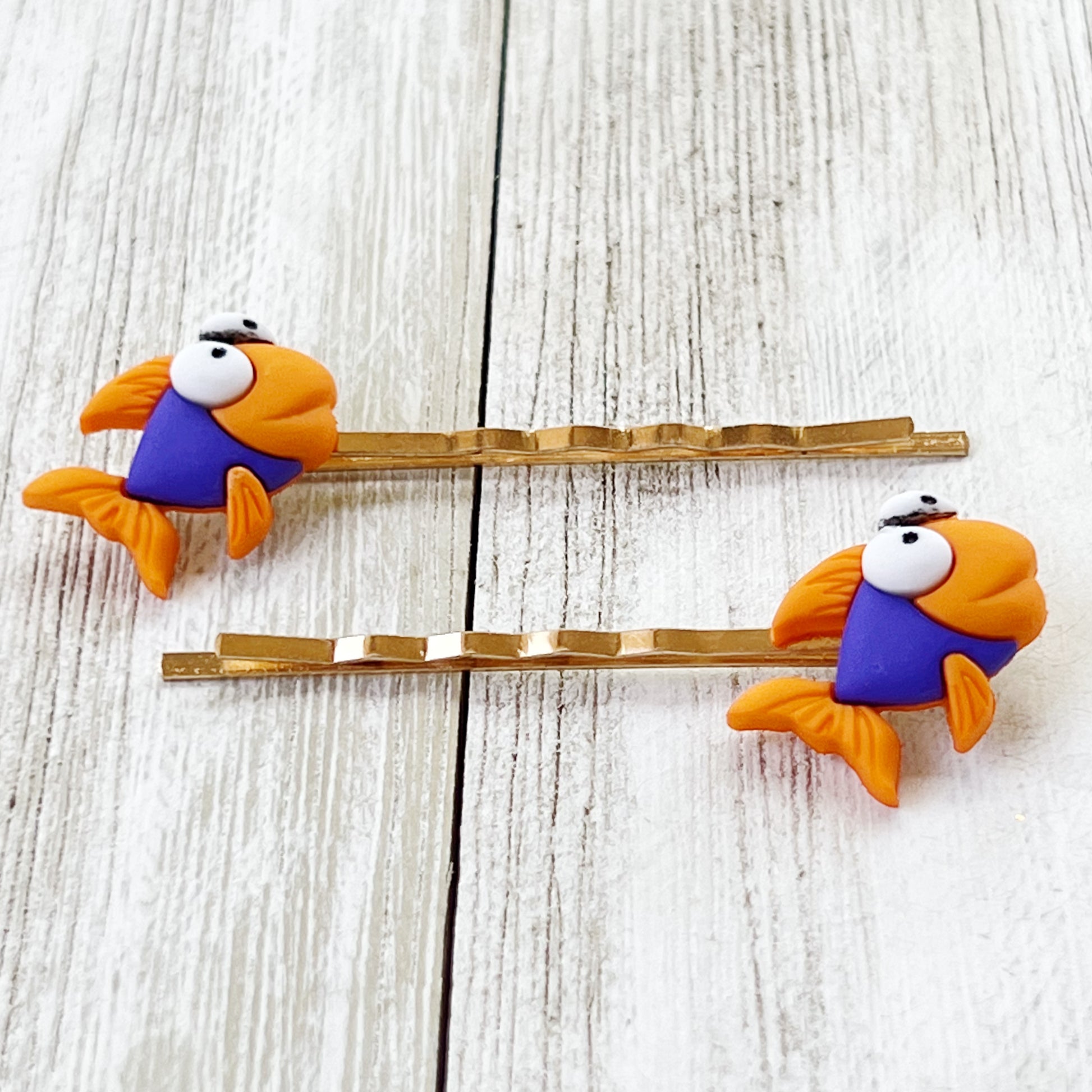 Fish Hair Pin, Goldfish Bobby Pin, Womens Barrette, Decorative Barrette, Unique Hair Clip, Beach Wedding, Hair Clip for Women, Cute Hair Pin