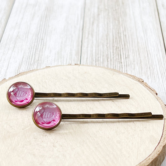 Breast Cancer Awareness Ribbon Hair Pins - Supportive and Stylish Accessories