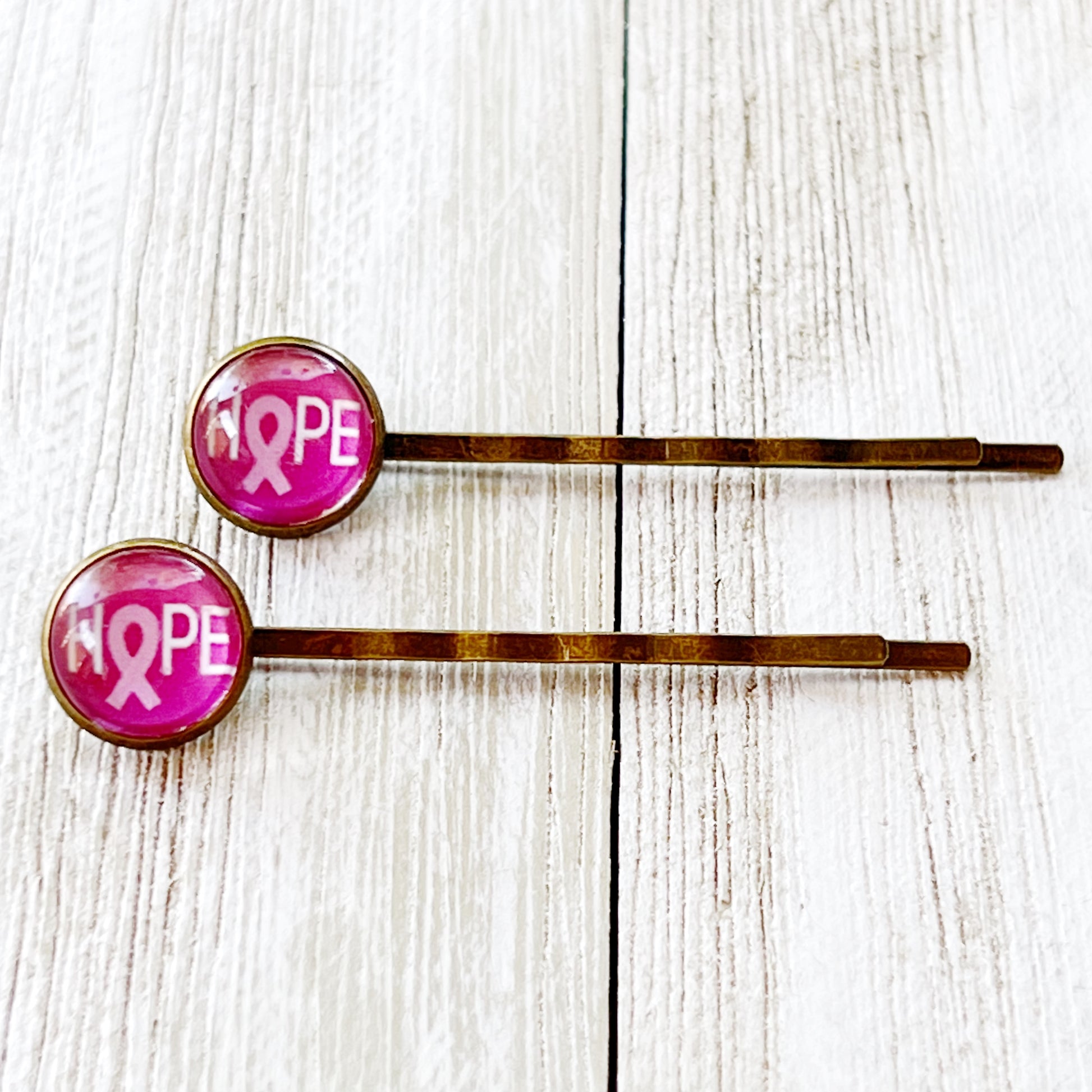 Breast Cancer Awareness Ribbon Hair Pins - Supportive and Stylish Accessories