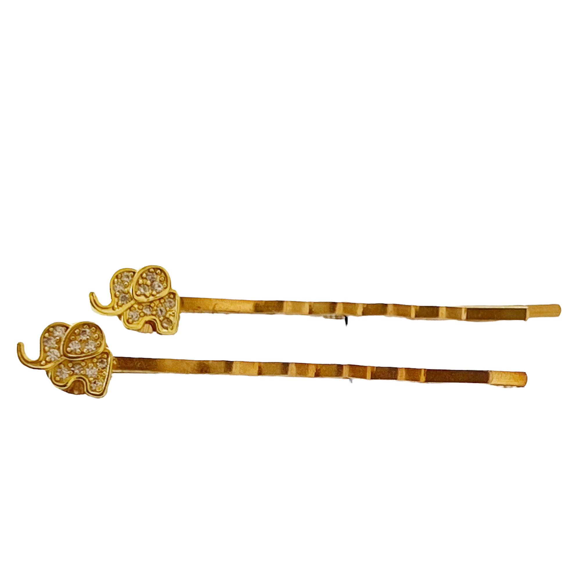 Tiny Gold Rhinestone Elephant Bobby Pins: Adorable Animal-inspired Accessories