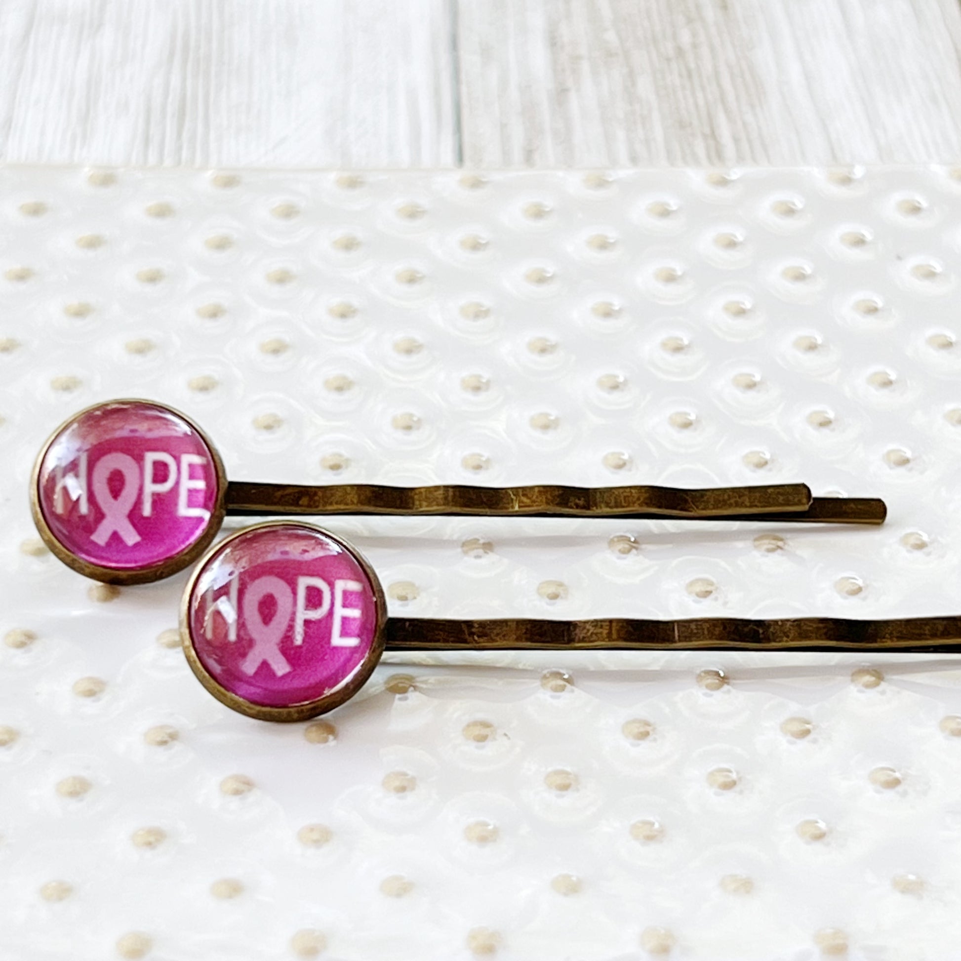 Breast Cancer Awareness Ribbon Hair Pins - Supportive and Stylish Accessories