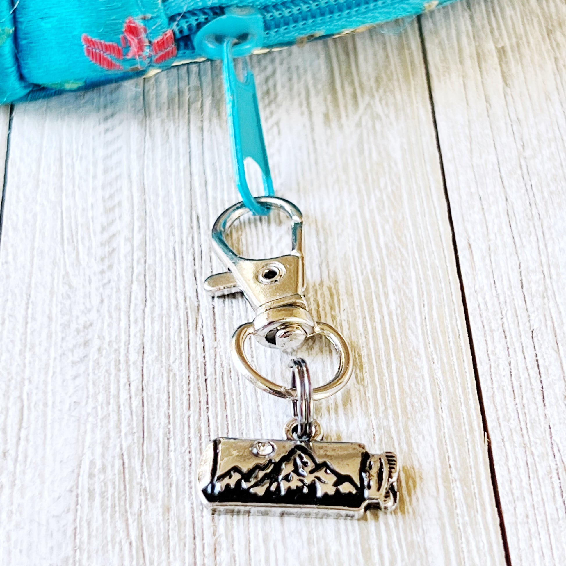 Hike More Mountains Zipper Pull Keychain Charm: Adventure-Inspired Purse Accessories