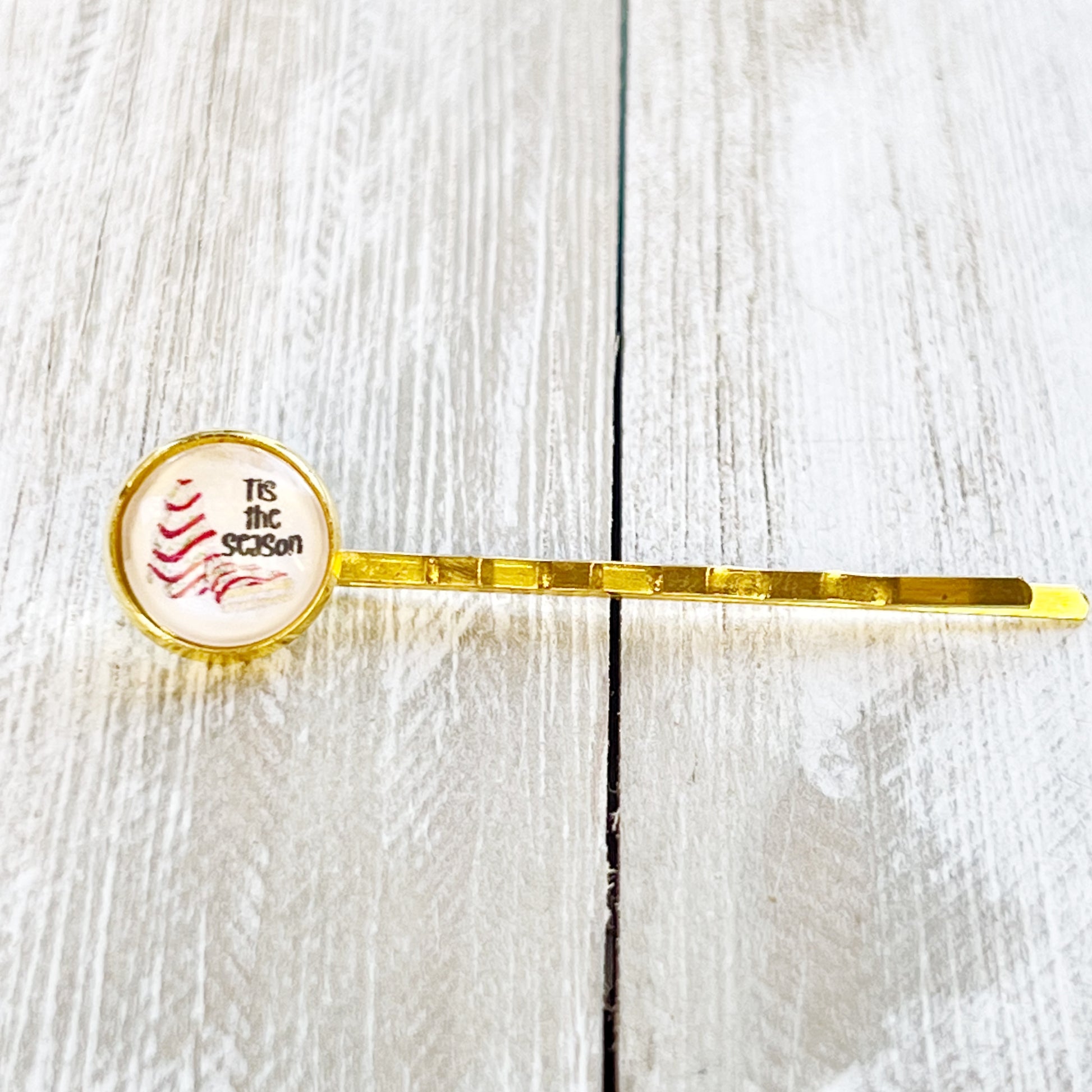 Christmas Tree Cake Gold Hair Pin - Festive Accessory for Holiday Hairstyles
