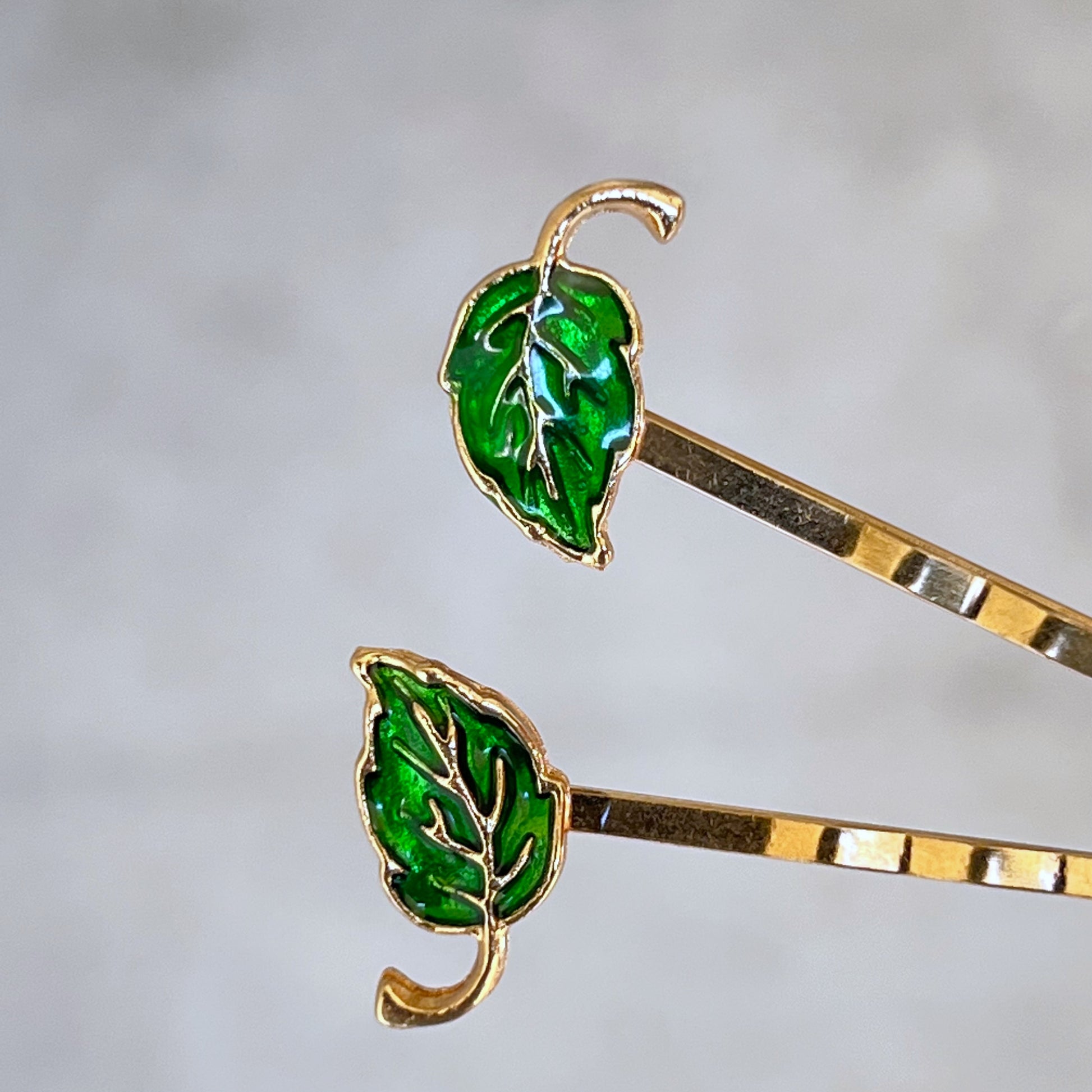 Green Fall Leaf Hair Pins, Hair Pin for Women, Decorative Bobby Pin, Womens Barrette, Bobby Pin for Hair, Decorative Hair Pin
