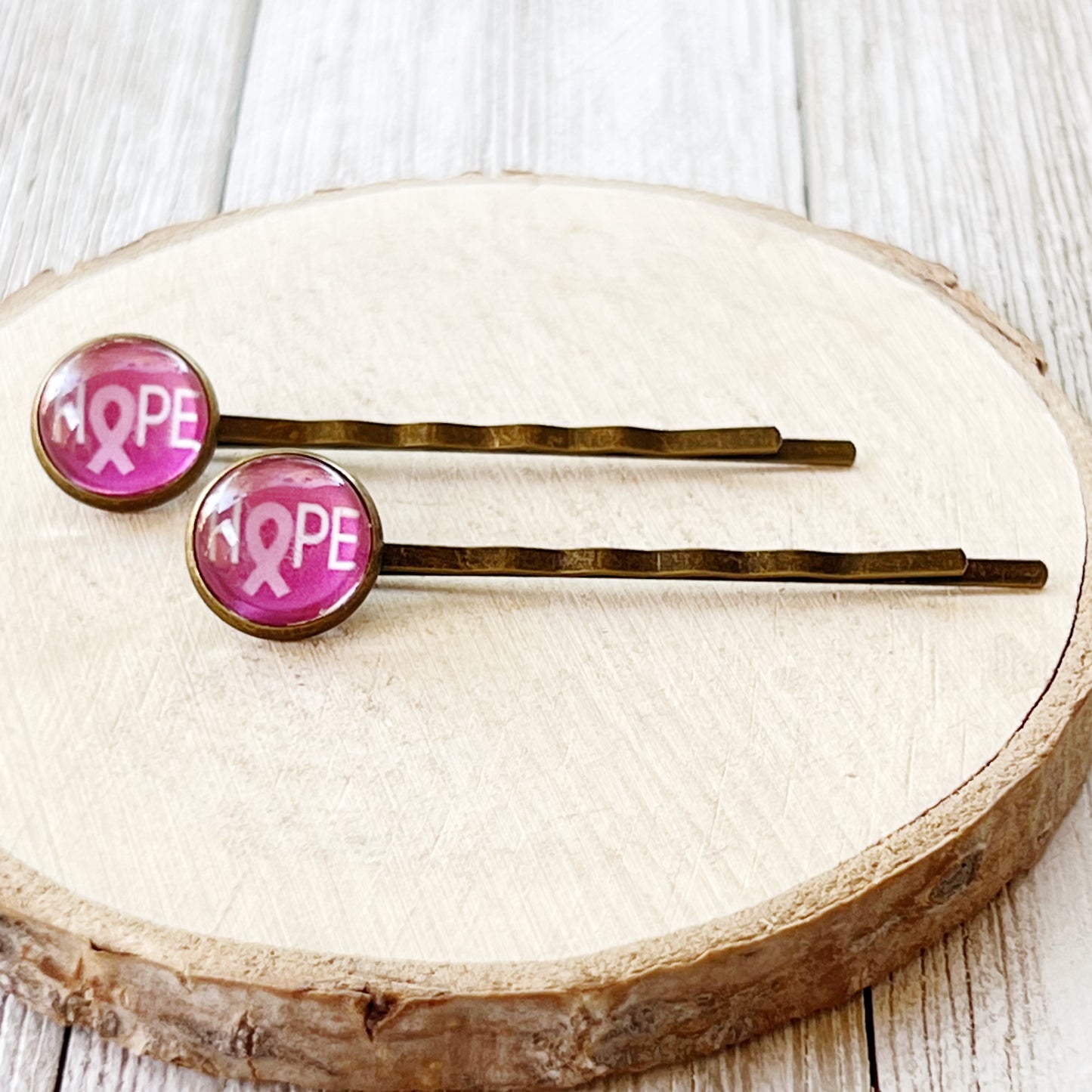 Breast Cancer Awareness Ribbon Hair Pins - Supportive and Stylish Accessories