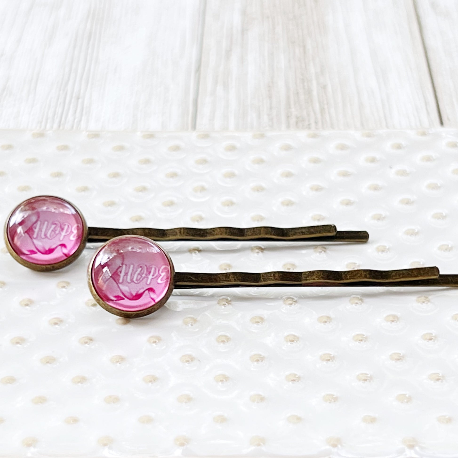 Breast Cancer Awareness Ribbon Hair Pins - Supportive and Stylish Accessories