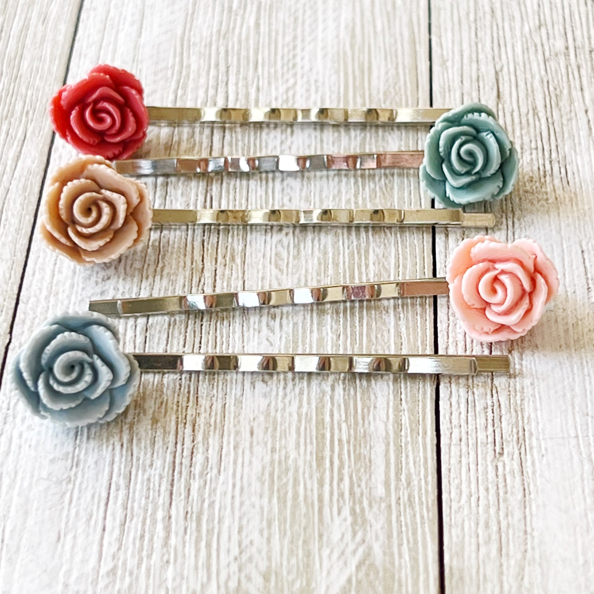 Floral Bobby Pin, Flower Hair Pin Wedding Hair Piece Embellished Boho Hair Pin Bridal Hair Accessory