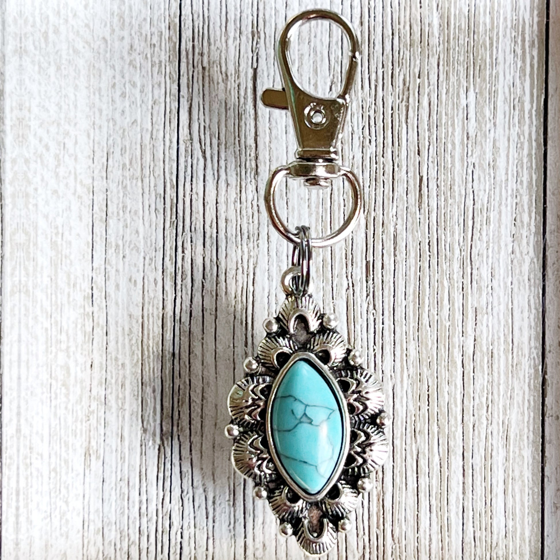 Western Turquoise Zipper Pull Handbag Charm