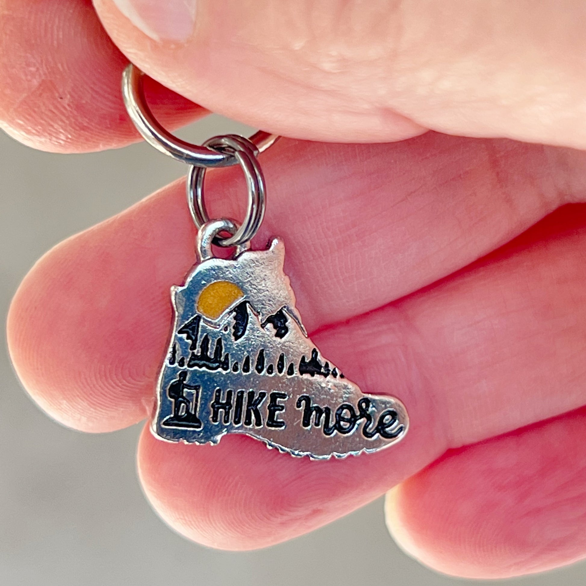Hike More Mountains Zipper Pull Keychain Charm: Adventure-Inspired Purse Accessories
