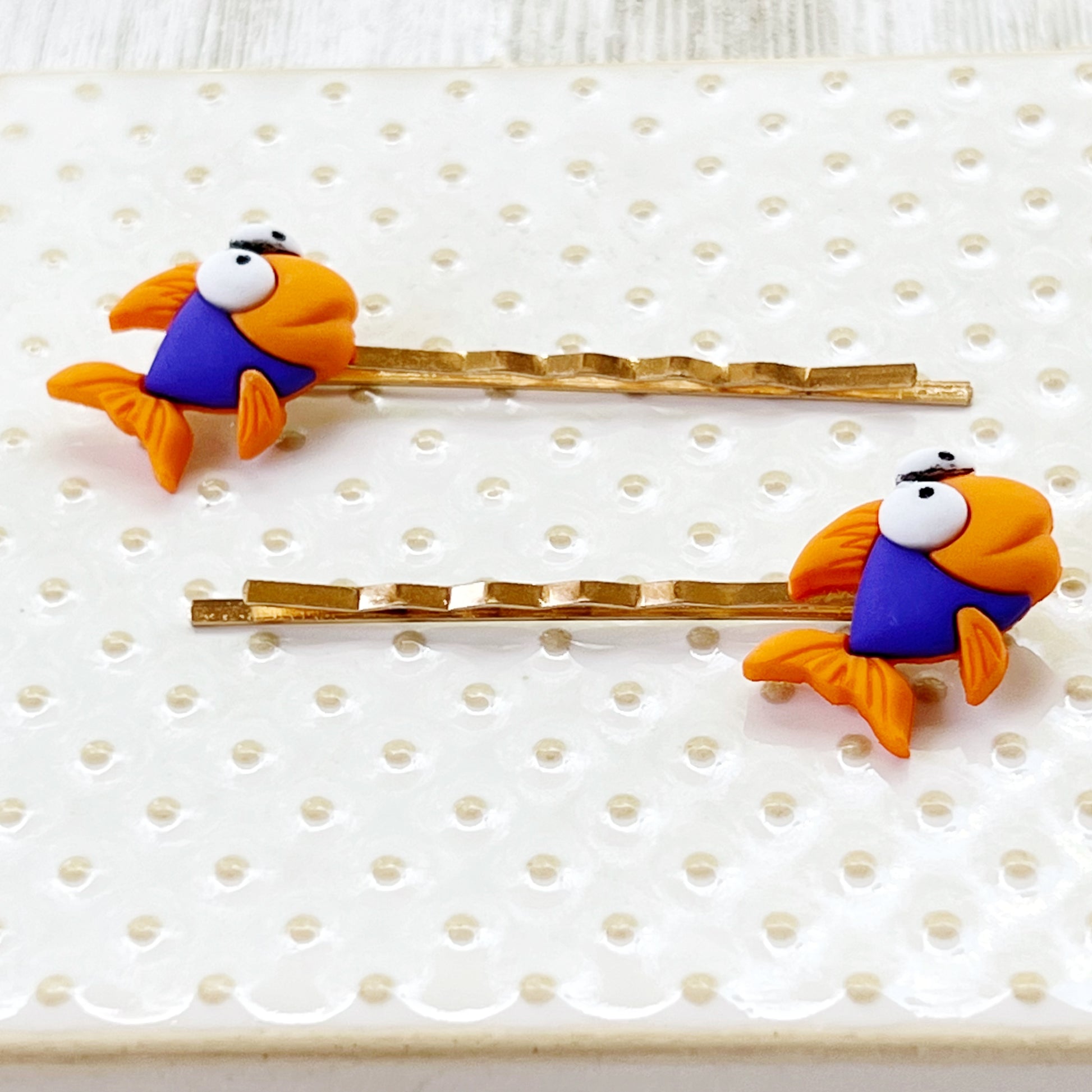 Fish Hair Pin, Goldfish Bobby Pin, Womens Barrette, Decorative Barrette, Unique Hair Clip, Beach Wedding, Hair Clip for Women, Cute Hair Pin