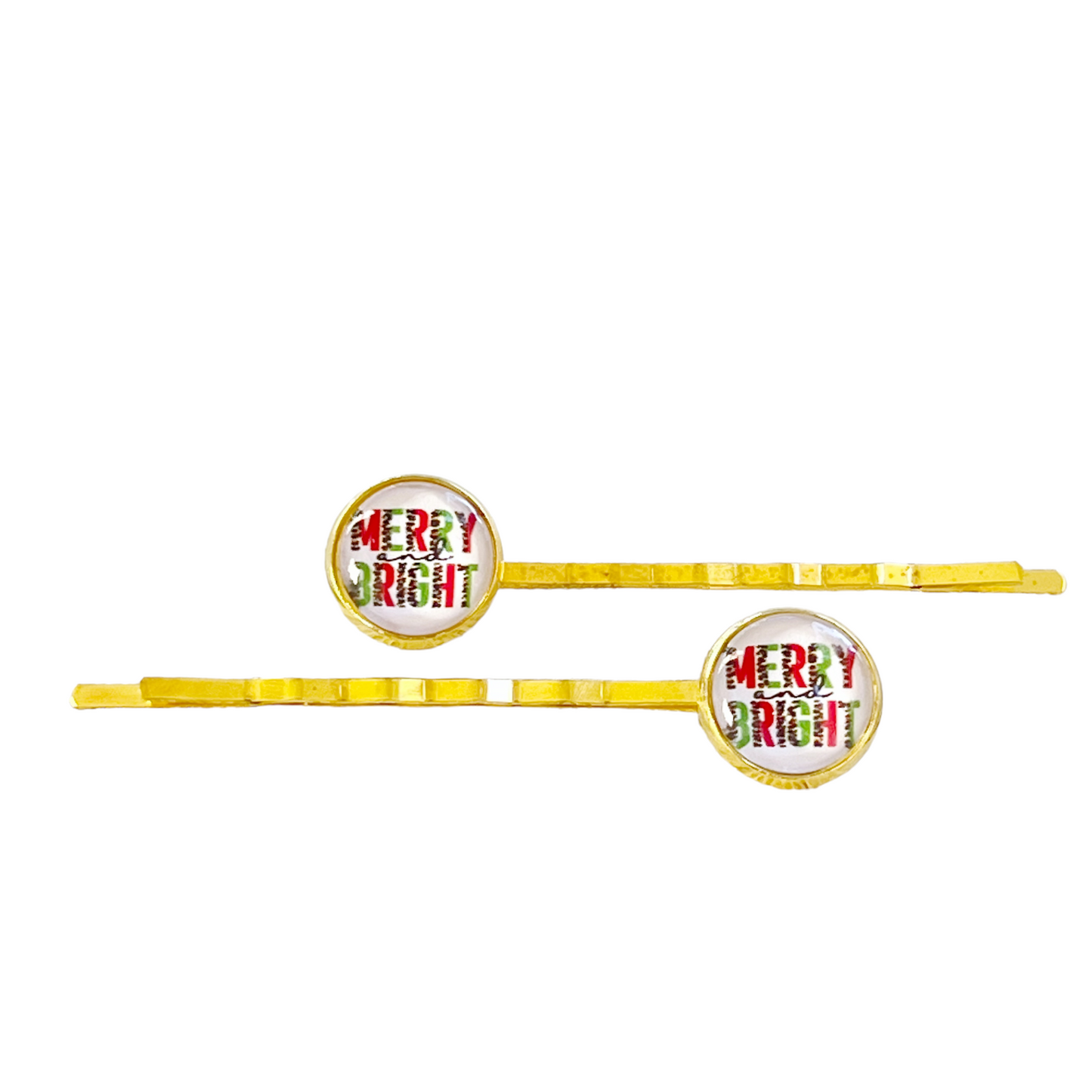 Merry & Bright Christmas Holiday Bobby Pins