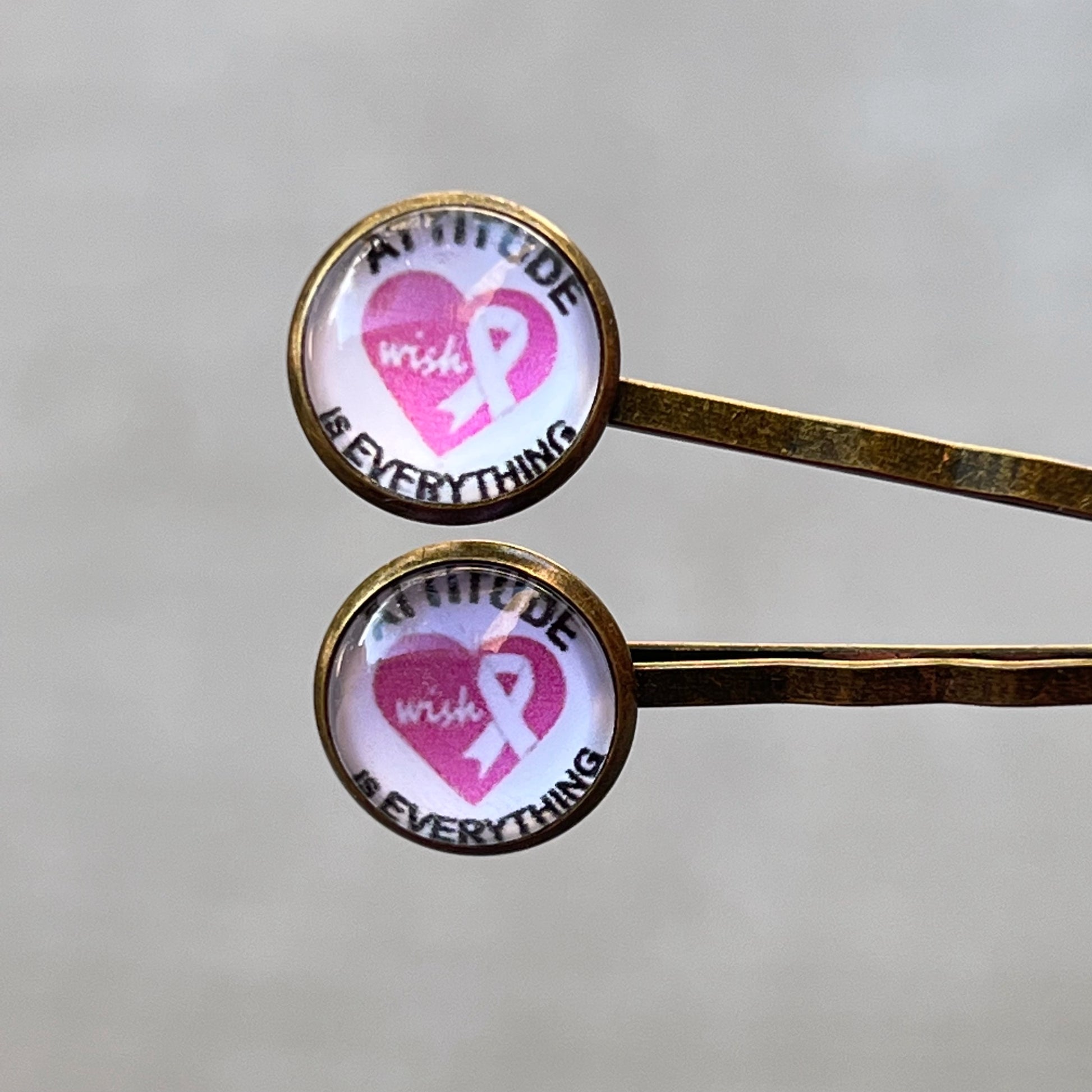 Breast Cancer Awareness Ribbon Hair Pins - Supportive and Stylish Accessories