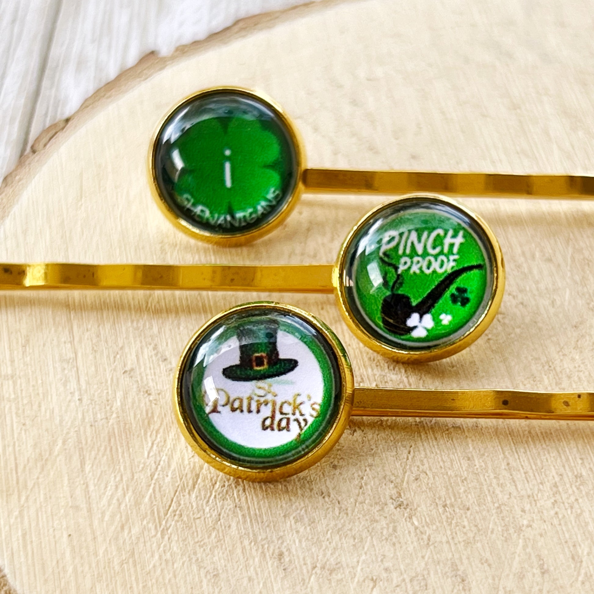 Funny Saying St Patricks Day Bobby Pins Set of 3
