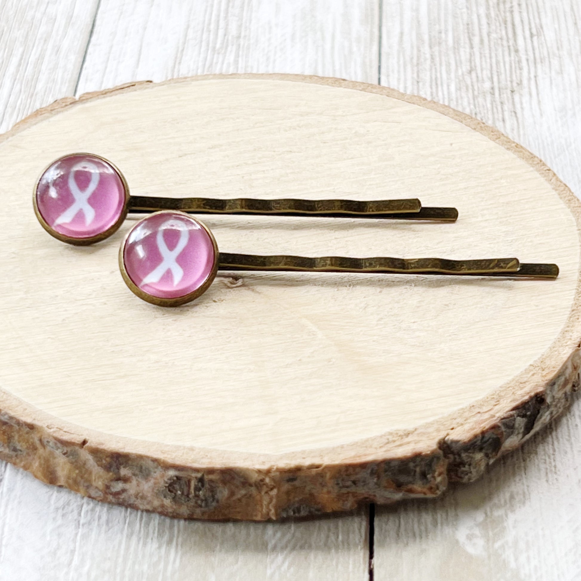 Breast Cancer Awareness Ribbon Hair Pins - Supportive and Stylish Accessories