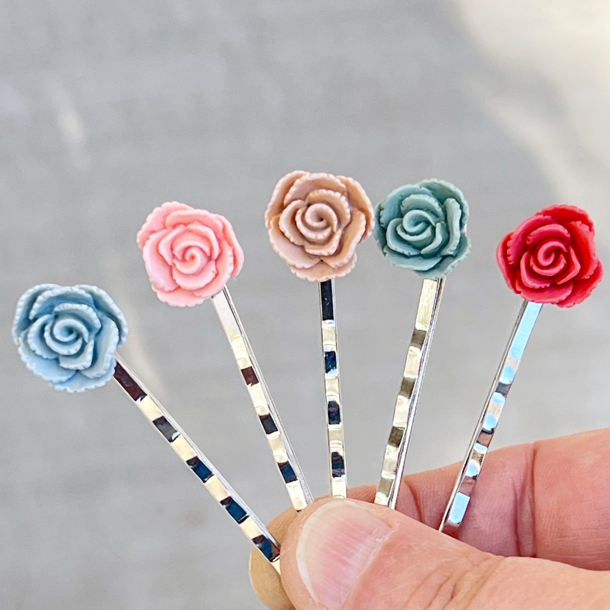 Floral Bobby Pin, Flower Hair Pin Wedding Hair Piece Embellished Boho Hair Pin Bridal Hair Accessory