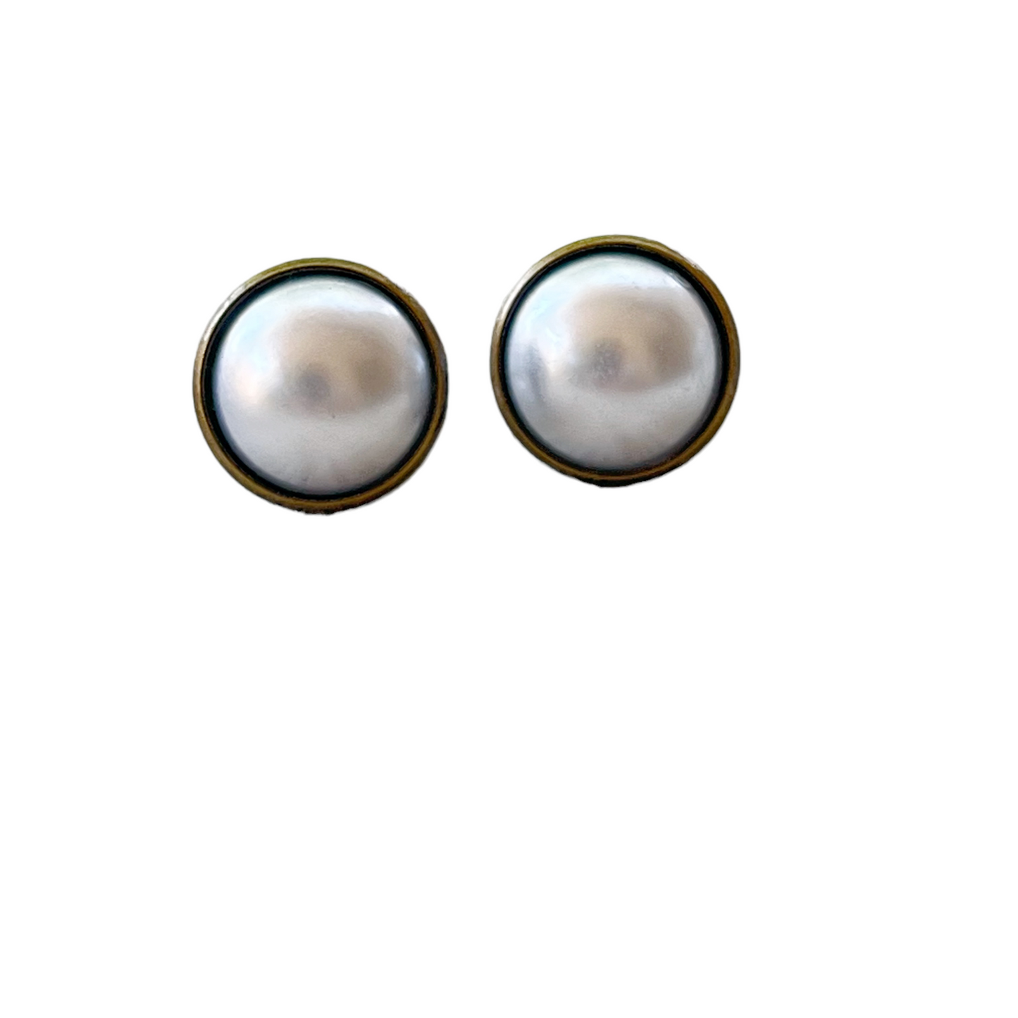 Silver White Pearl Earrings Studs, Stainless Steel Earrings, Boho Earrings, Bridesmaid Earrings, Mens Earrings Stud, Unique Earring