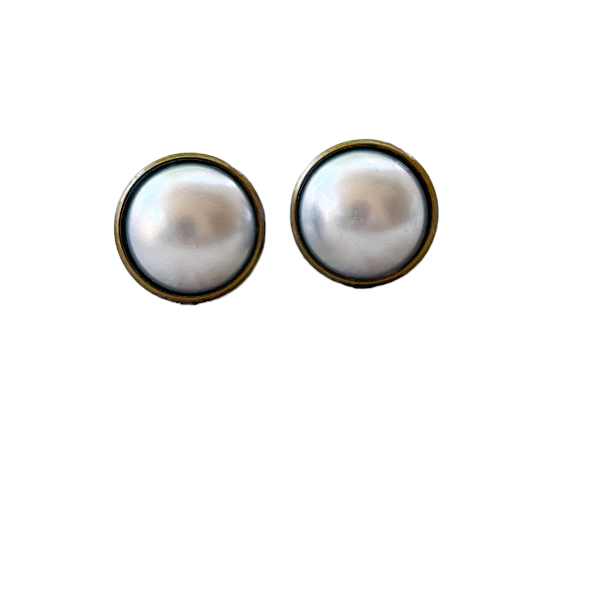 Silver White Pearl Earrings Studs, Stainless Steel Earrings, Boho Earrings, Bridesmaid Earrings, Mens Earrings Stud, Unique Earring
