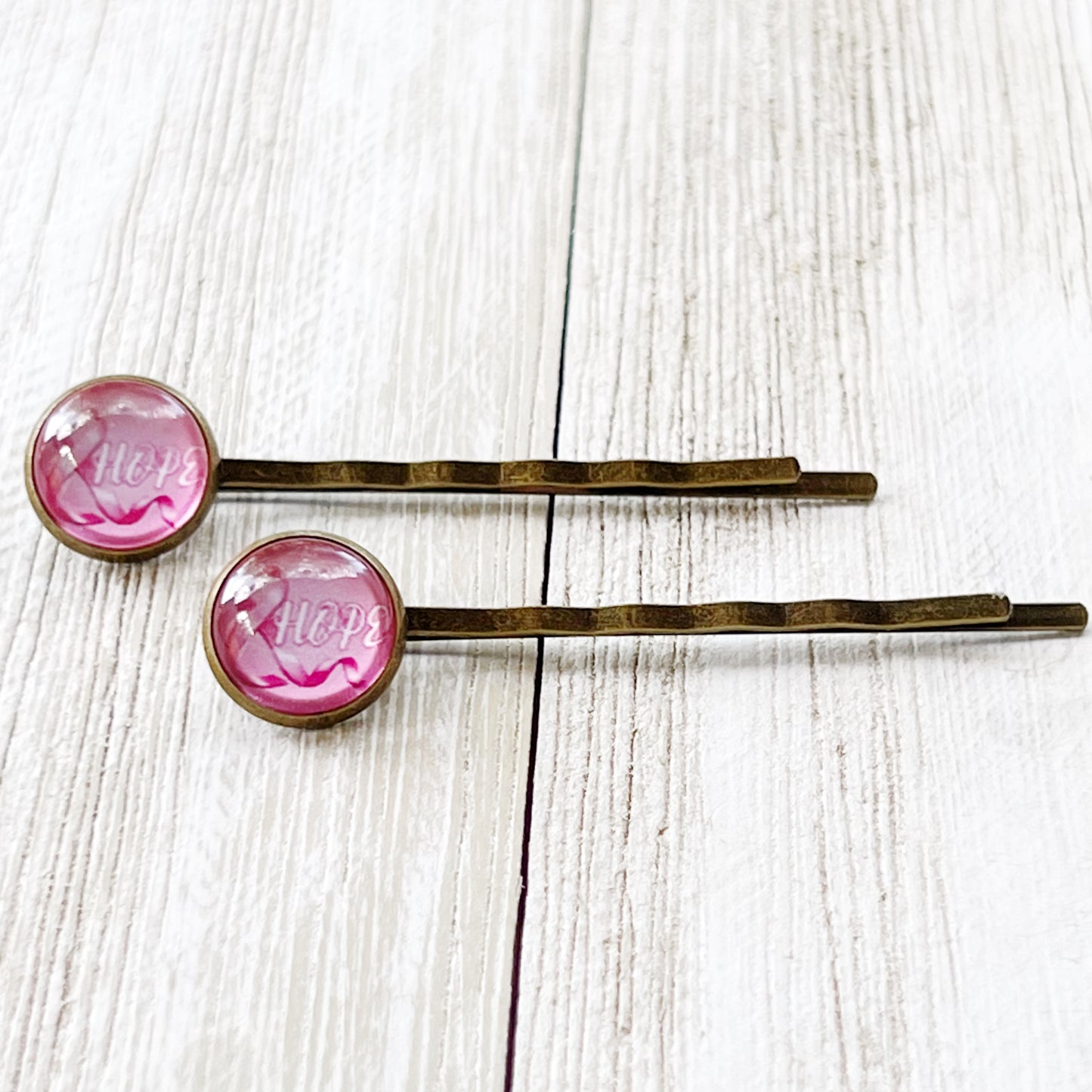 Breast Cancer Awareness Ribbon Hair Pins - Supportive and Stylish Accessories