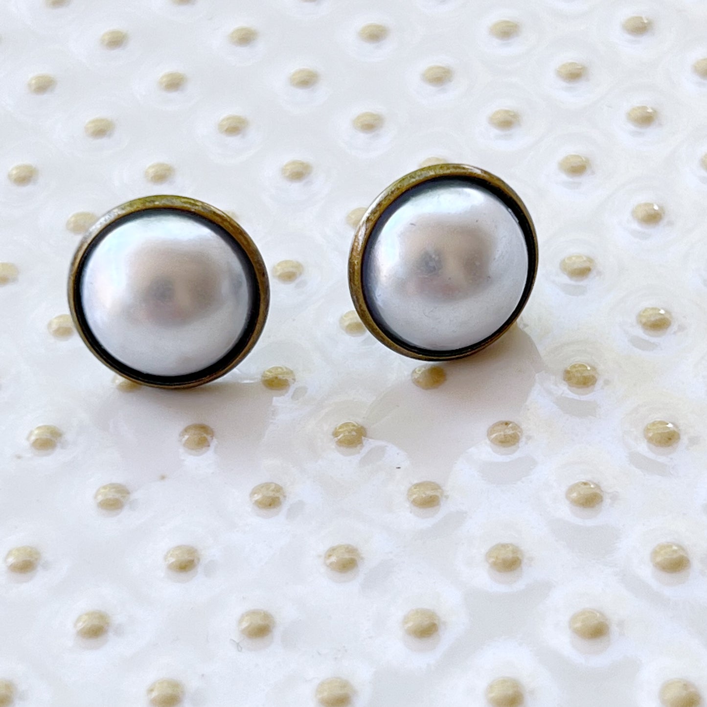 Silver White Pearl Earrings Studs, Stainless Steel Earrings, Boho Earrings, Bridesmaid Earrings, Mens Earrings Stud, Unique Earring