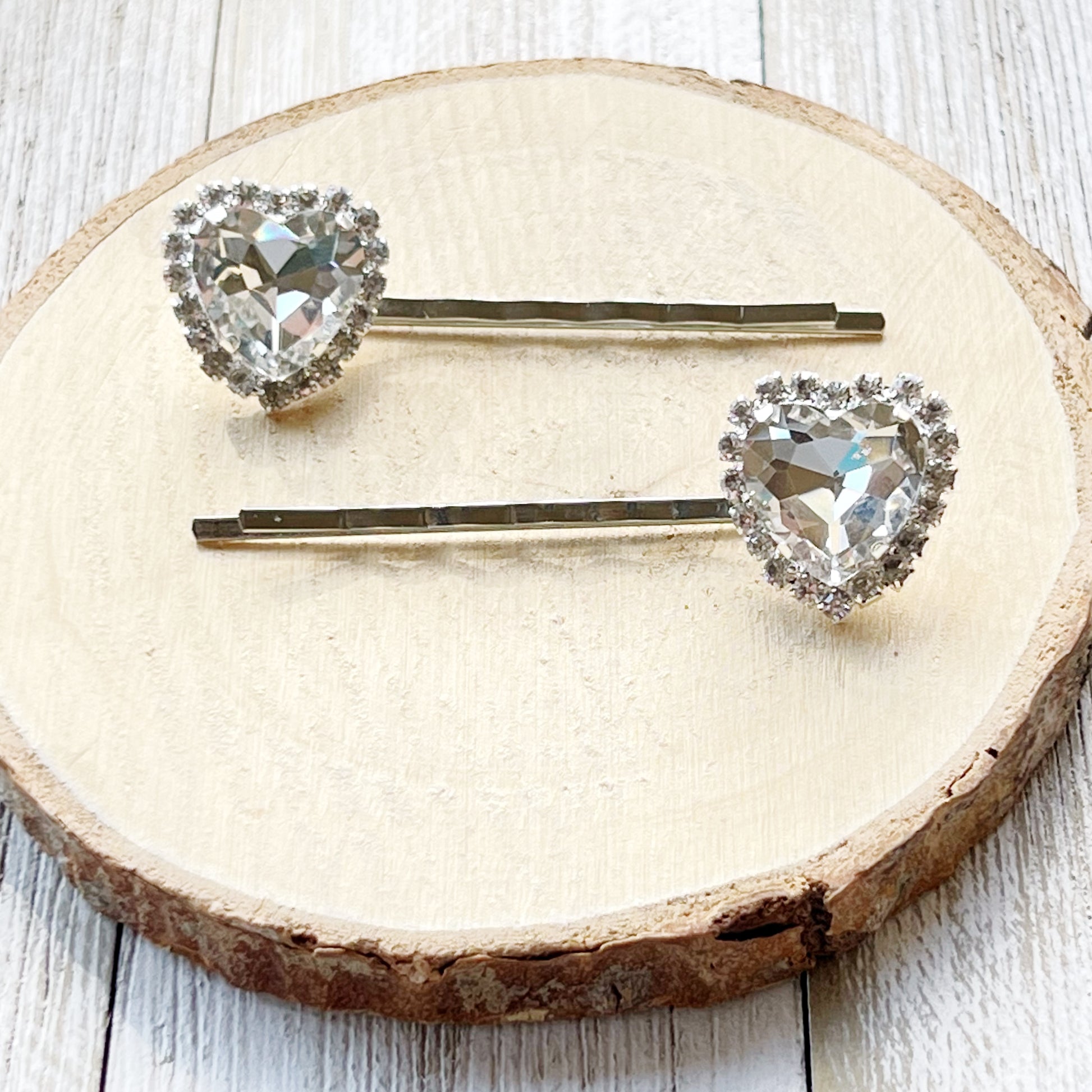 Heart Rhinestone Hair Pins, Hair Pins For Woman, Womens Decorative Bobby Pin Crystal Heart Bobby Pin