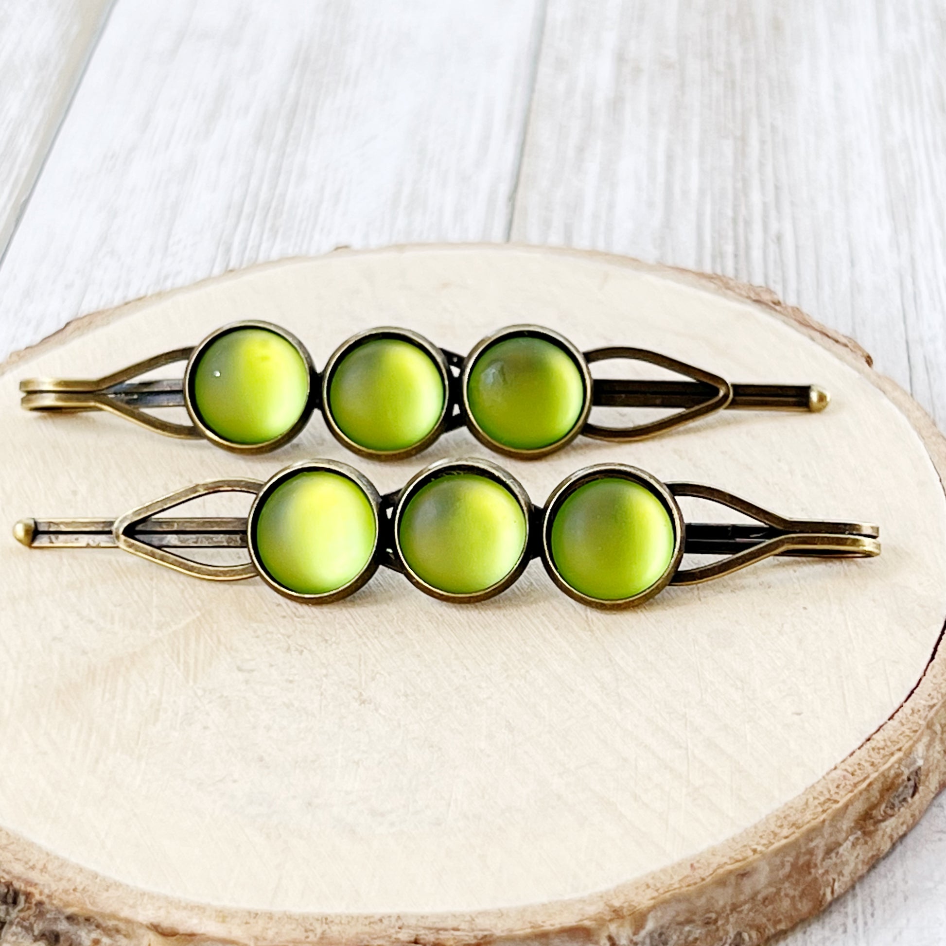 Candy Green Satin Acrylic Hair Pins: Sweet & Vibrant Accessories for Your Hair