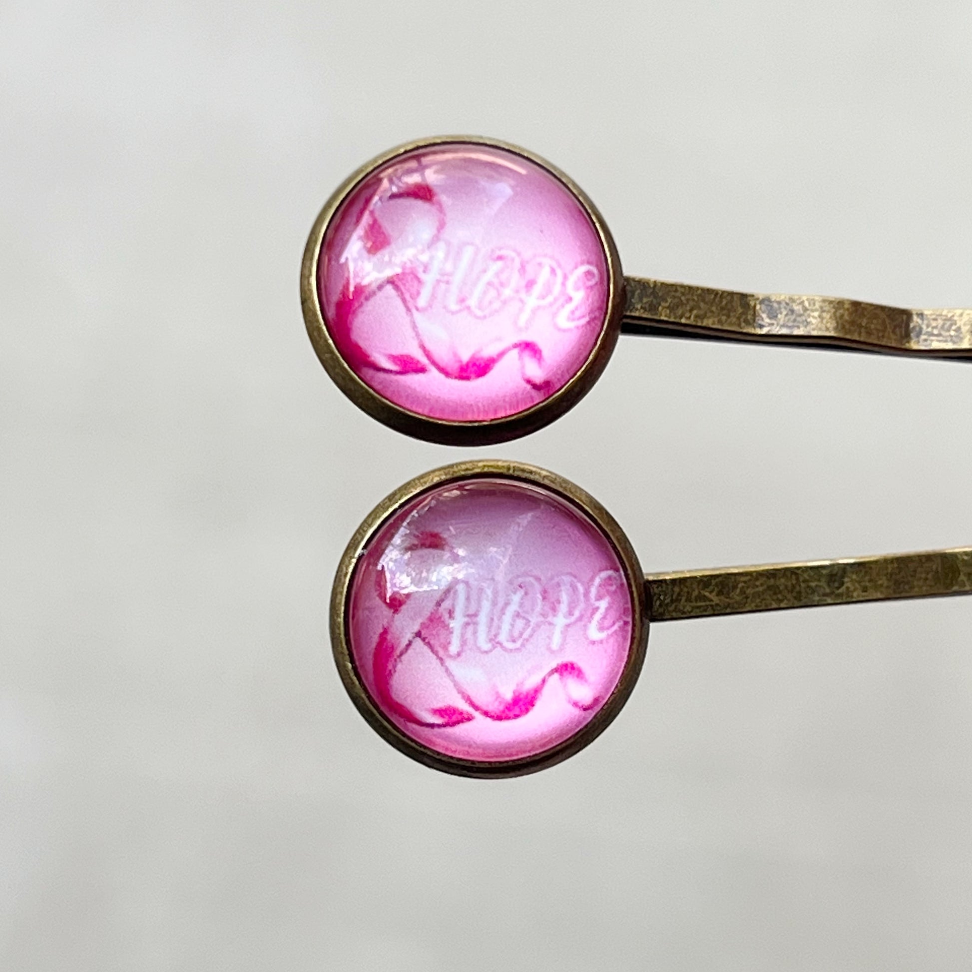 Breast Cancer Awareness Ribbon Hair Pins - Supportive and Stylish Accessories