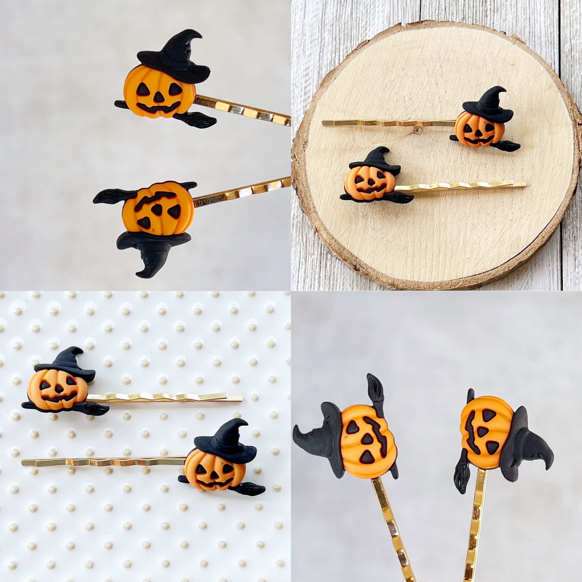 Halloween Pumpkin Witch Hair Pins