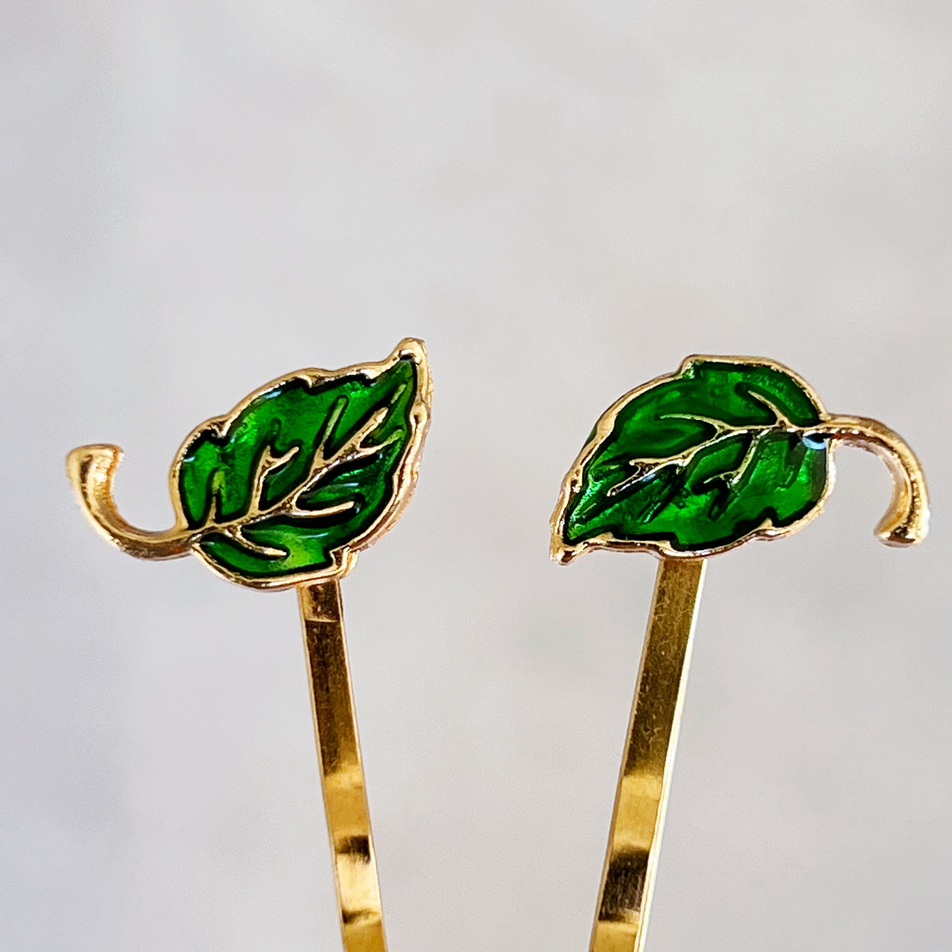 Green Fall Leaf Hair Pins, Hair Pin for Women, Decorative Bobby Pin, Womens Barrette, Bobby Pin for Hair, Decorative Hair Pin