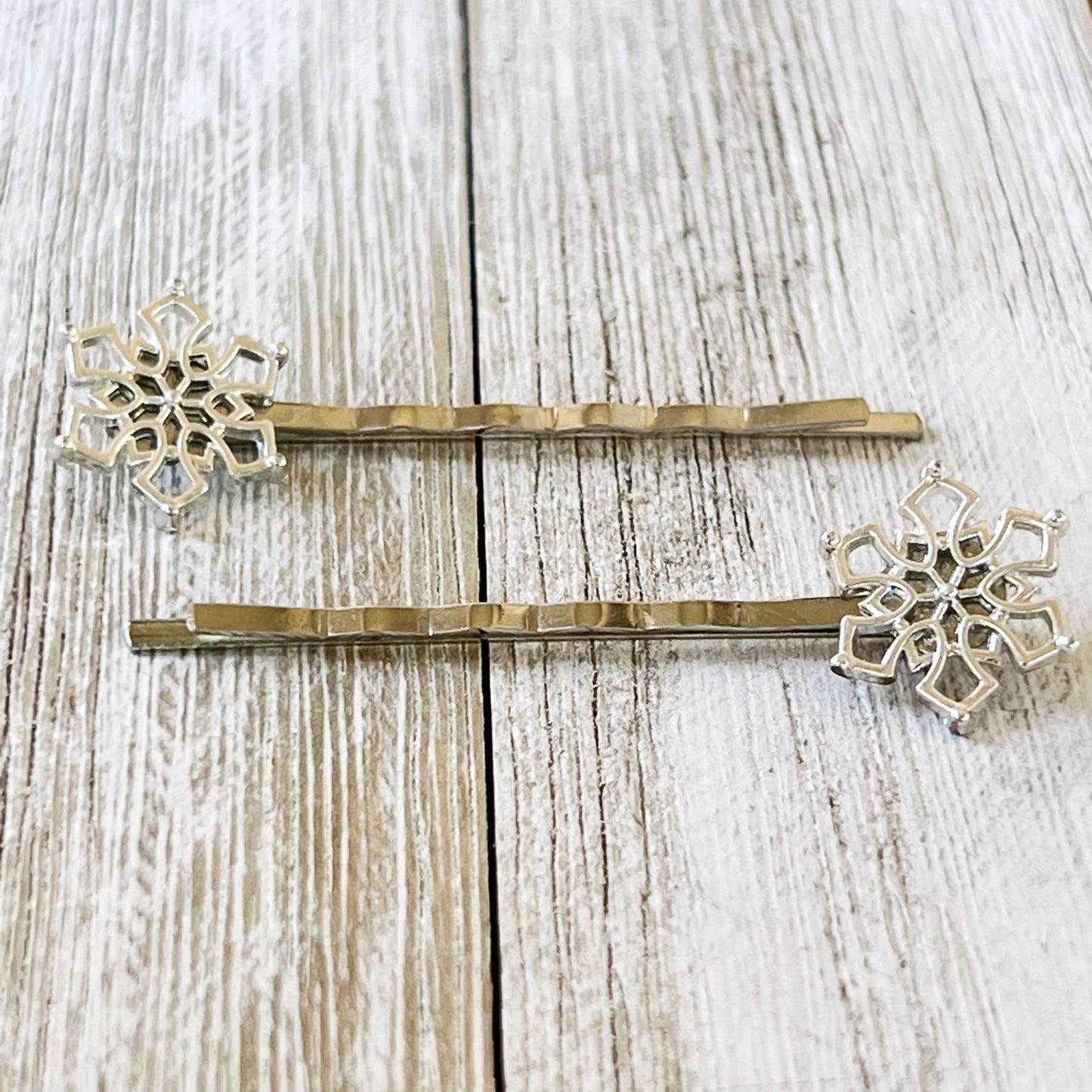 Silver Snowflake Hair Pin