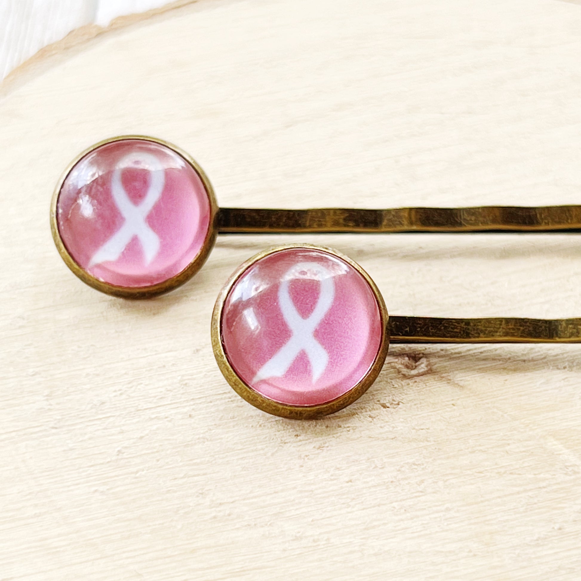 Breast Cancer Awareness Ribbon Hair Pins - Supportive and Stylish Accessories