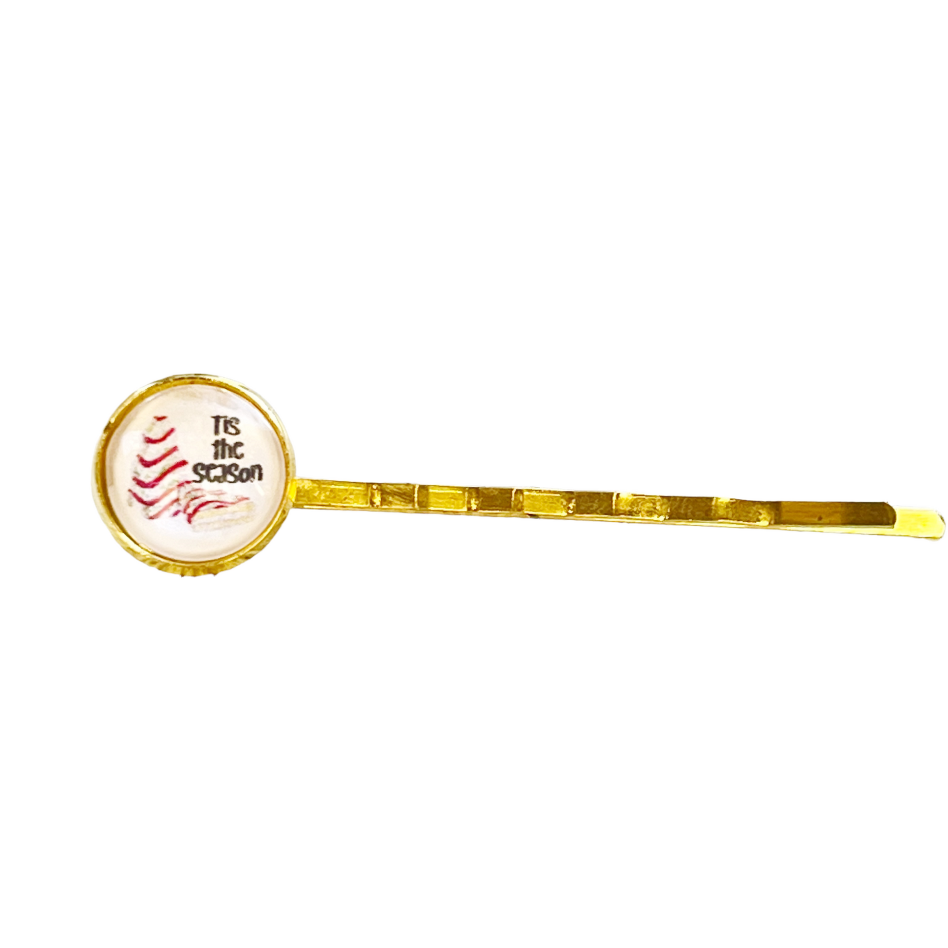 Christmas Tree Cake Gold Hair Pin - Festive Accessory for Holiday Hairstyles