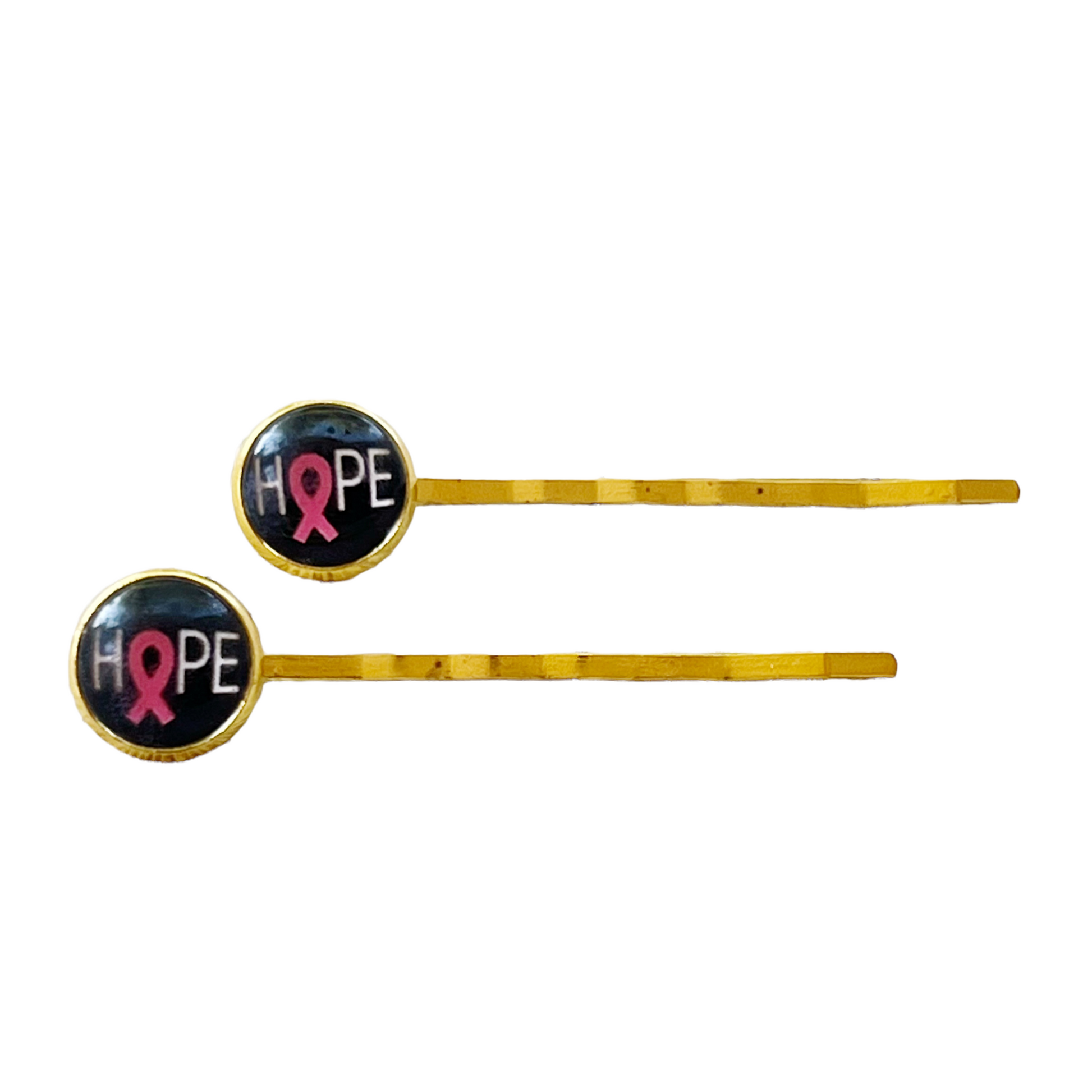 Hope Breast Cancer Awareness Month Pink Ribbon Hair Pins