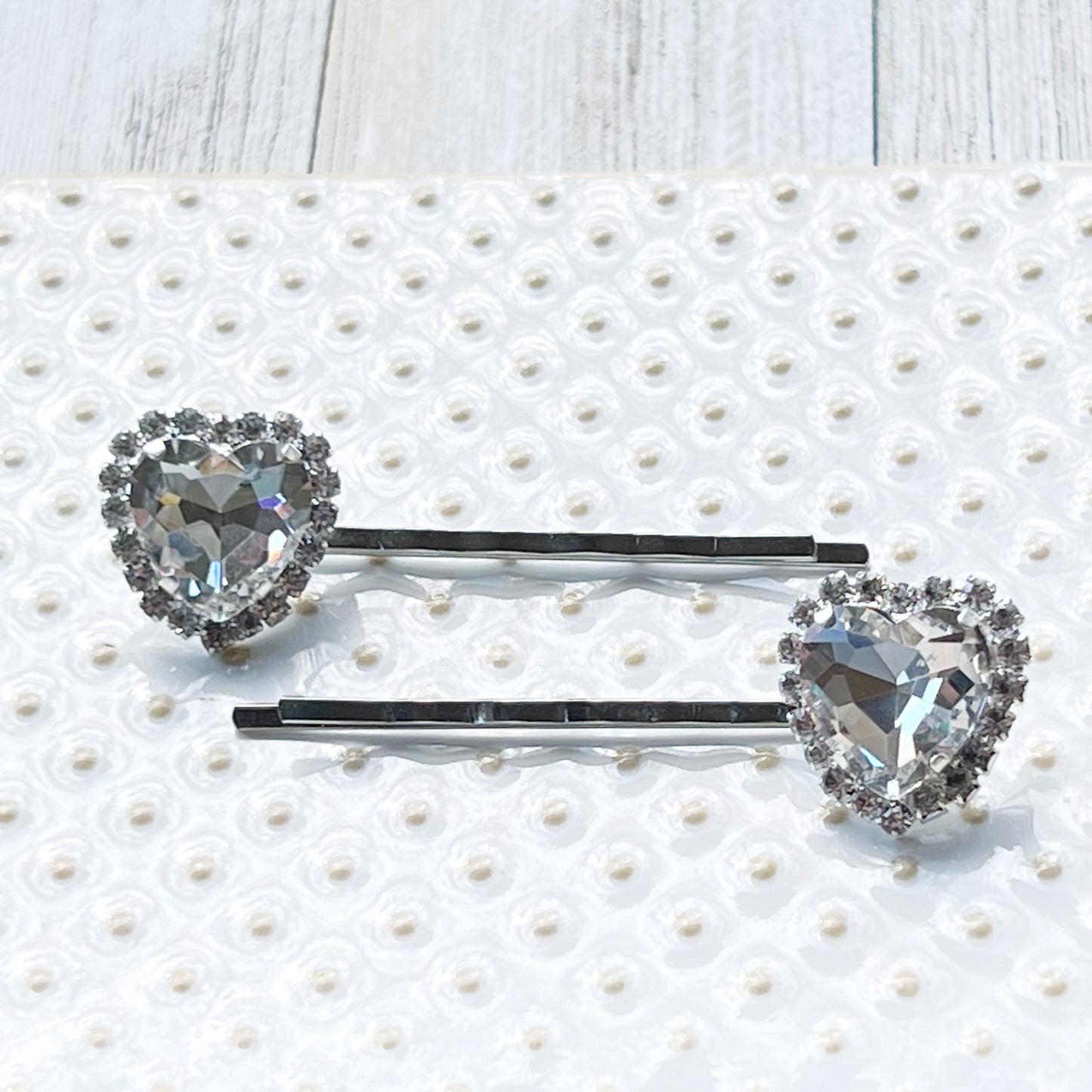 Heart Rhinestone Hair Pins, Hair Pins For Woman, Womens Decorative Bobby Pin Crystal Heart Bobby Pin